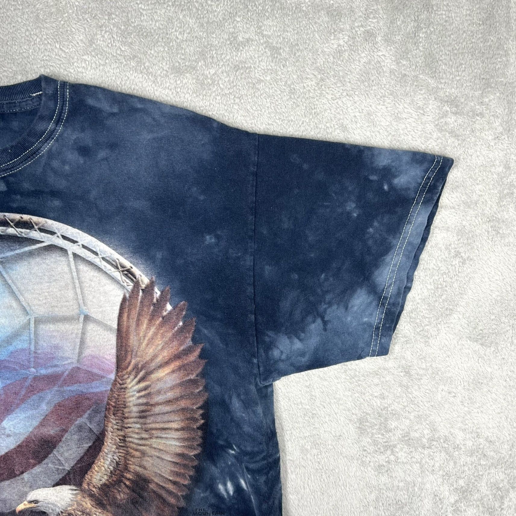 The Mountain The Mountain Tie Dye T-Shirt Dream Catcher Eagle American Flag Size L Blue Men Size US L / EU 52-54 / 3 - 2 Thumbnail