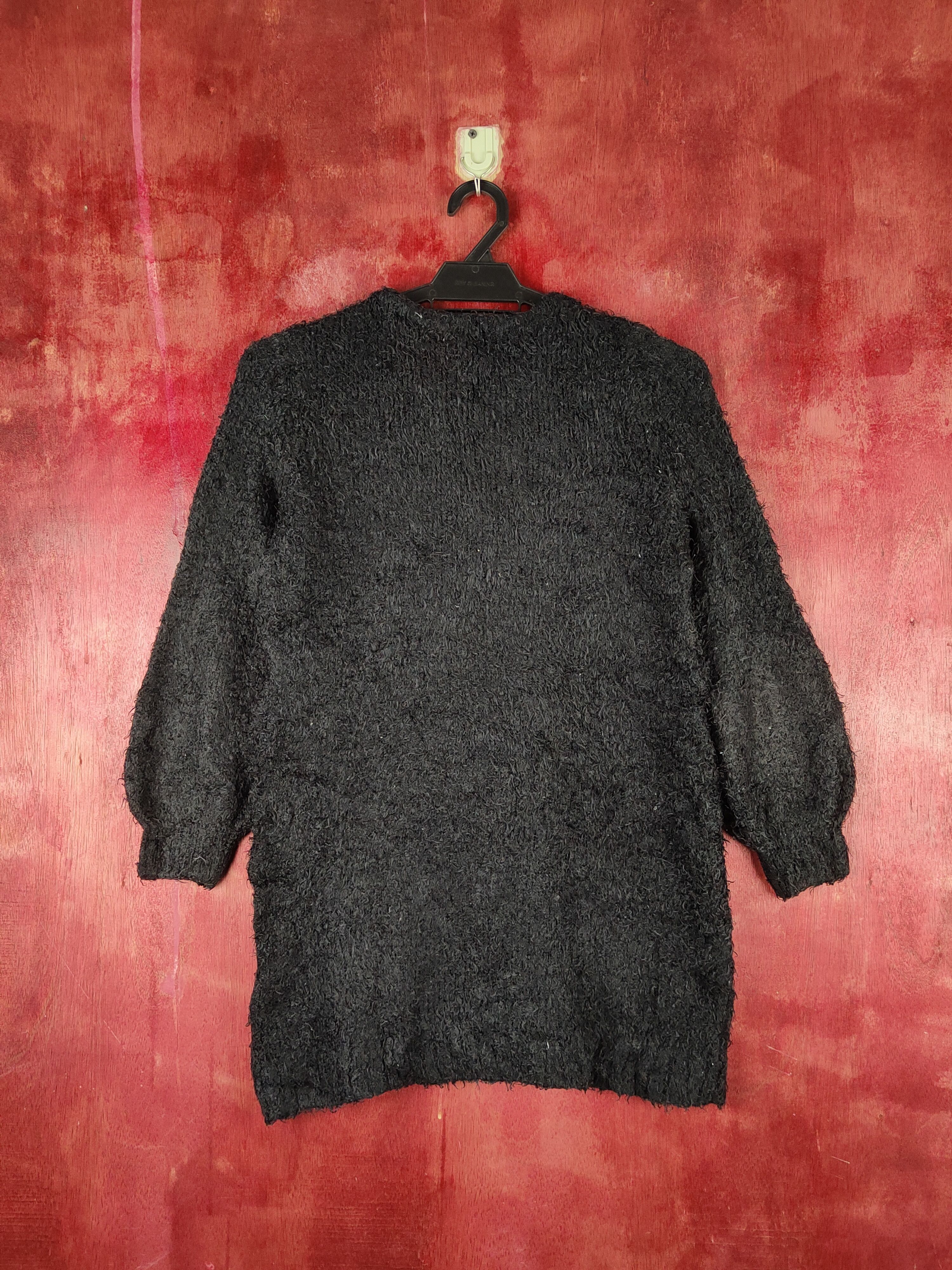 GU GU Black Shag Shaggy Fur Mohair Knitwear #S2161 Size S / US 4 / IT 40 - 7 Thumbnail