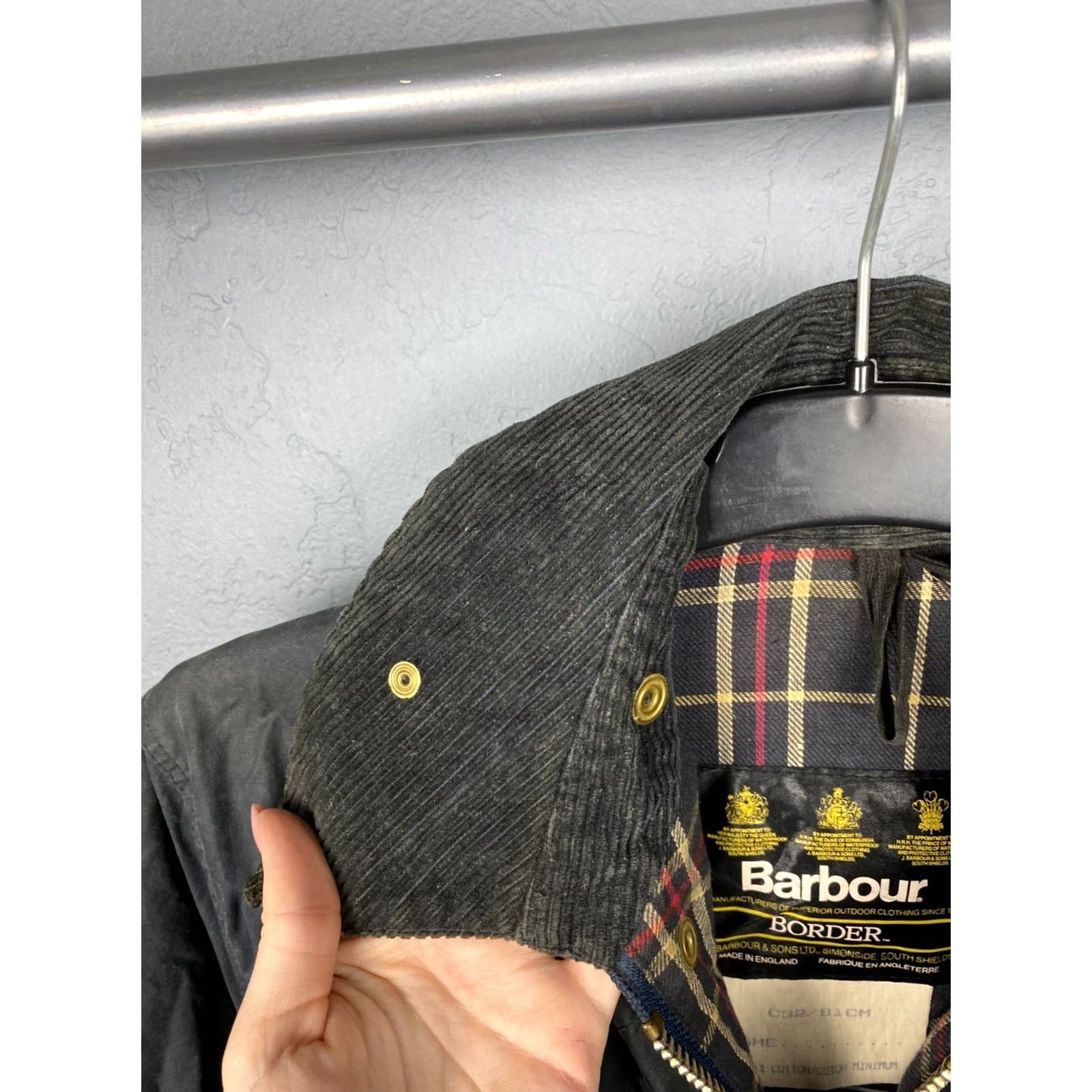 Barbour Barbour Border Vintage Mens Wax Jacket M Barbour Border Jacket Waxed Rain Coat Cold Blue 90s Mens Size US M / EU 48-50 / 2 - 3 Thumbnail
