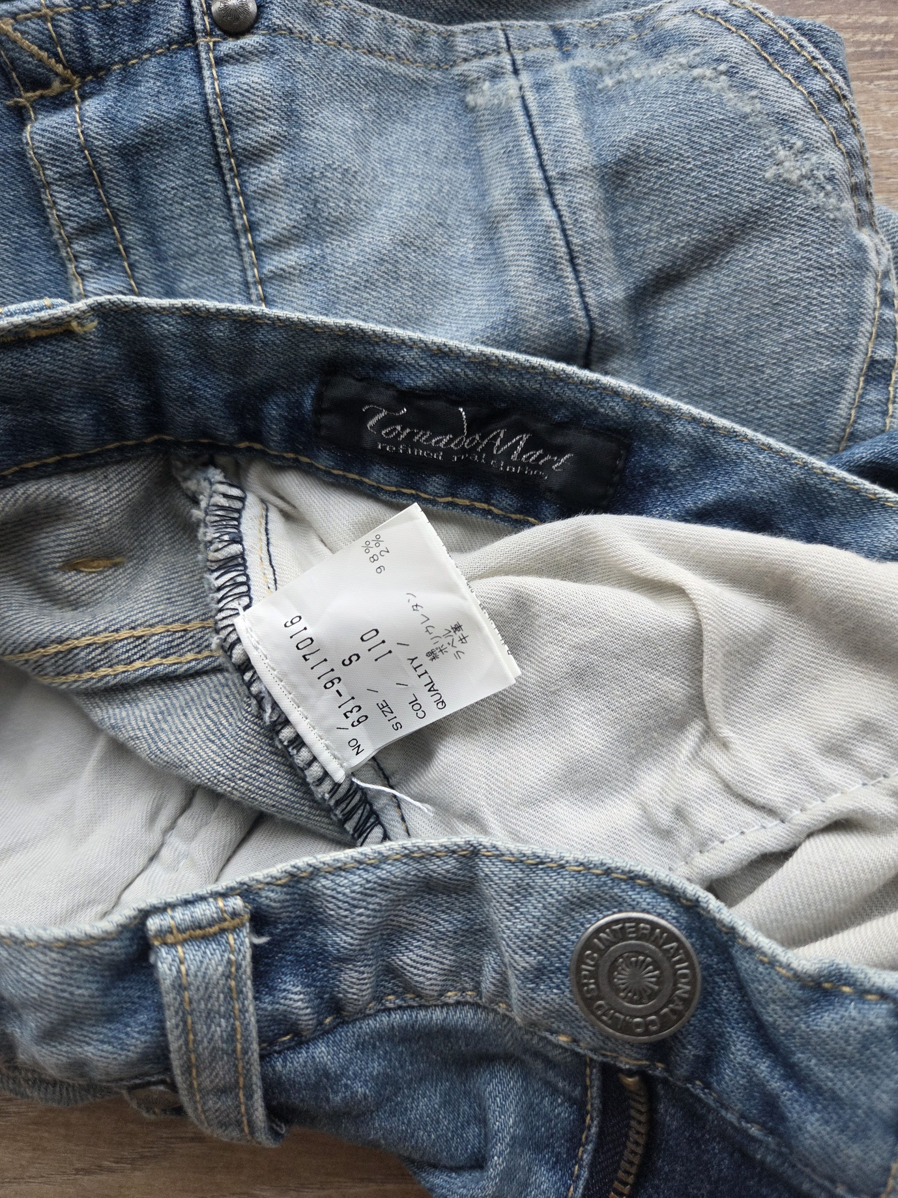 Tornado Mart Distreesed Tornado Mart Japan Stone Wash Faded Jeans Size 28" / US 6 / IT 42 - 4 Thumbnail