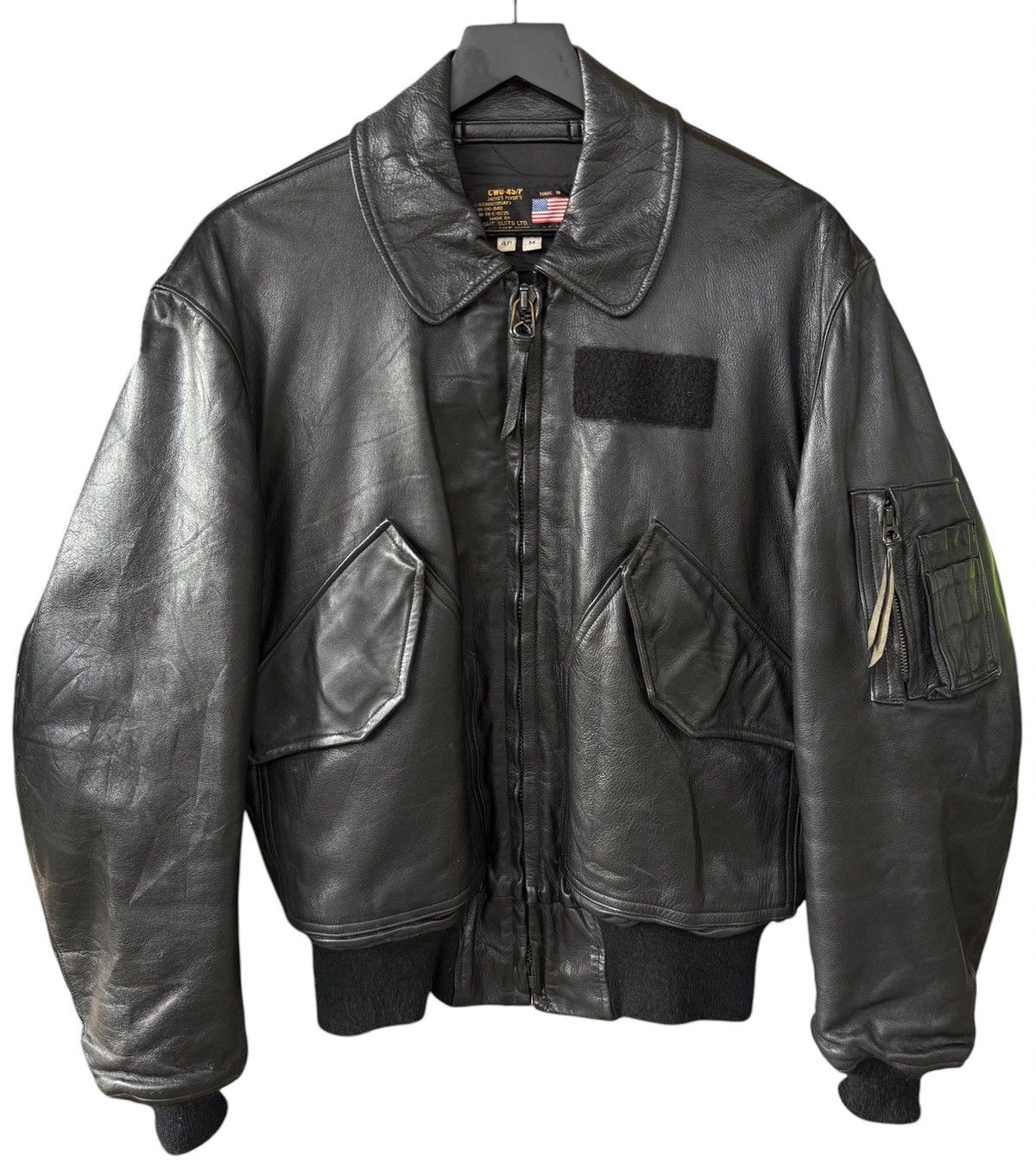 Leather Vintage 1980s Bomber Leather Jacket Size US M / EU 48-50 / 2 - 1 Thumbnail