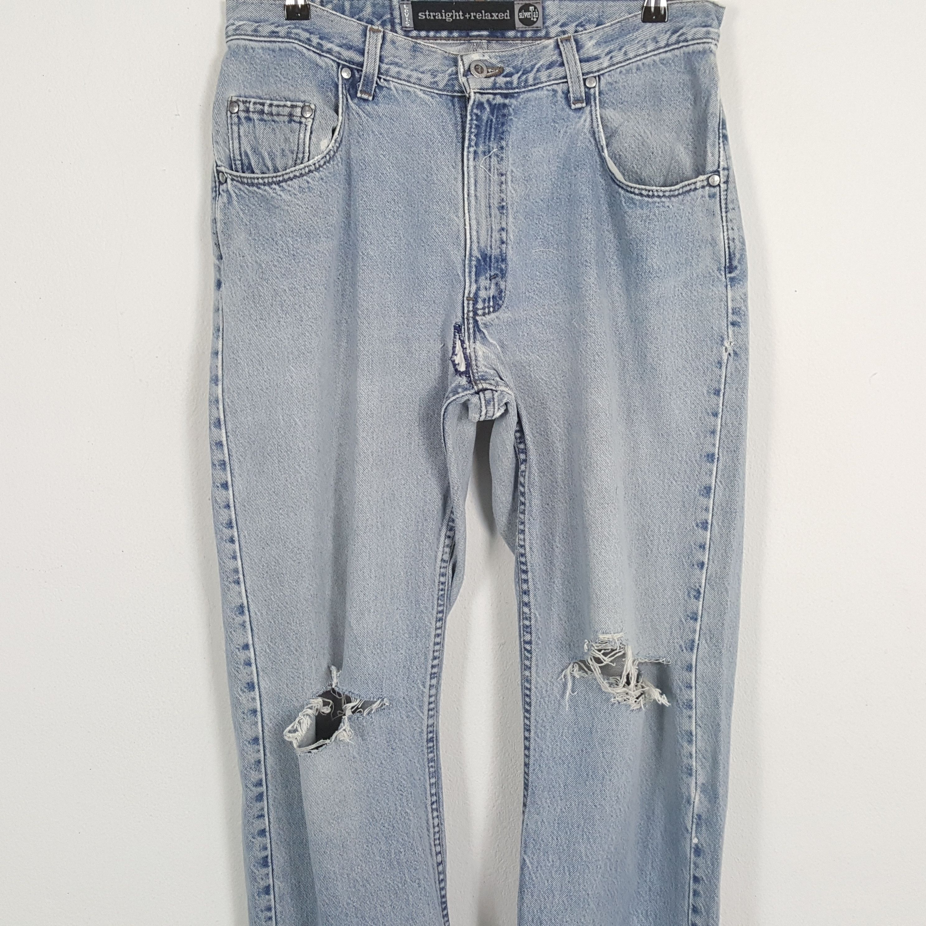 Levi's × Vintage LEVI'S Straight Relaxed Streetwear Style Distressed Jeans Size US 33 - 2 Thumbnail