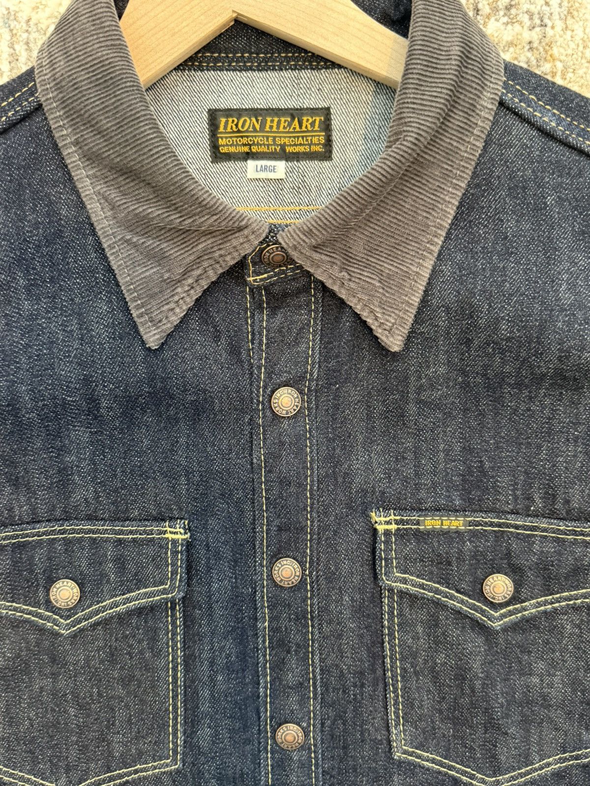 Iron Heart IRON HEART DENIM CPO SHIRT - IHSH-427-IND - 16OZ INDIGO Size US L / EU 52-54 / 3 - 2 Thumbnail