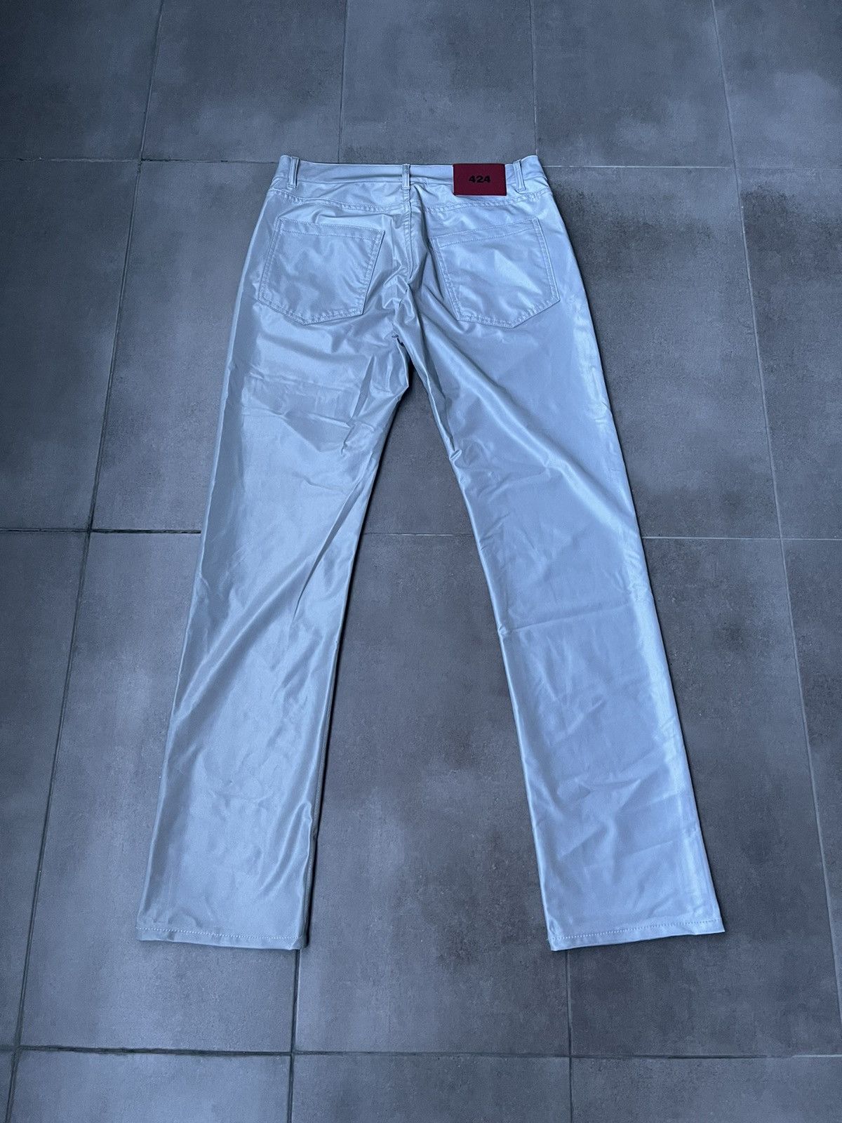 424 !DS! SS23 424 On Fairfax Reflective Grey Metallic Trousers Size US 32 / EU 48 - 14 Thumbnail
