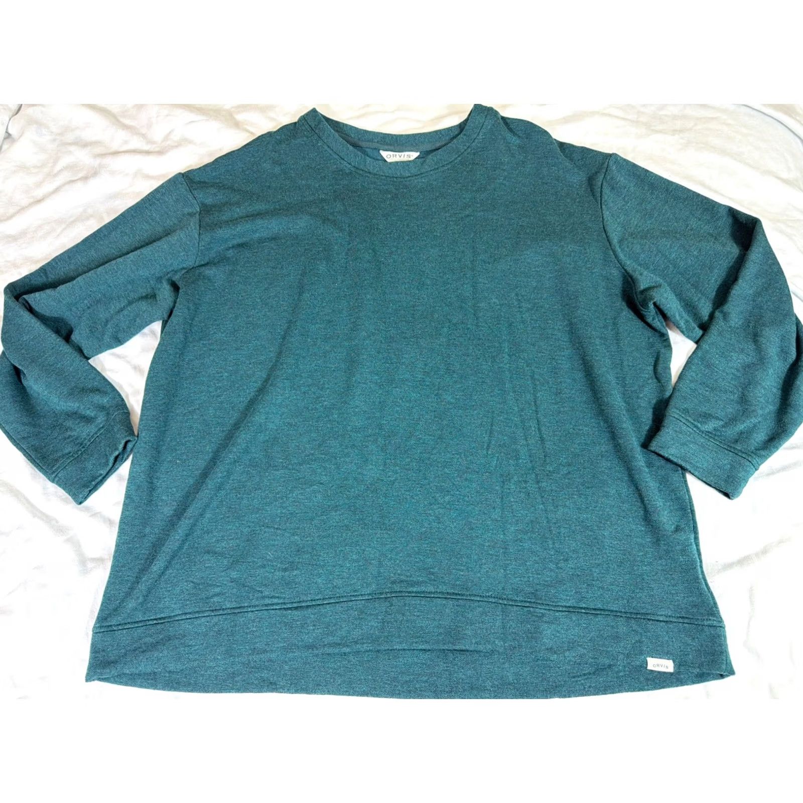 Orvis VINTAGE Orvis Men’s XXL Polyester Crewneck Pullover Sweatshirt Lightweight Green Size US XXL / EU 58 / 5 - 2 Thumbnail