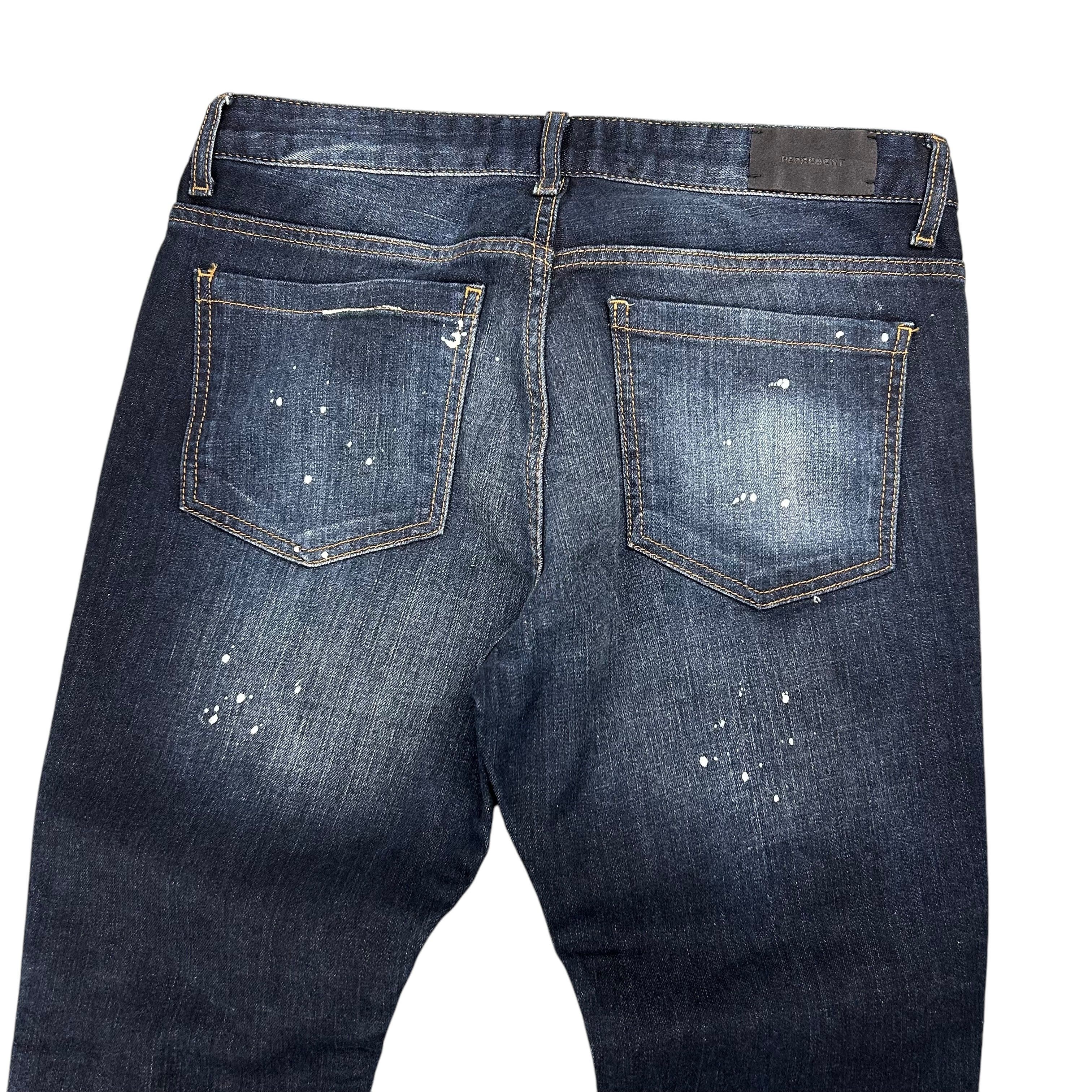 Represent Clo. Represent Essential Denim Paint Splatter Blue Jeans W32 Size US 32 / EU 48 - 4 Thumbnail