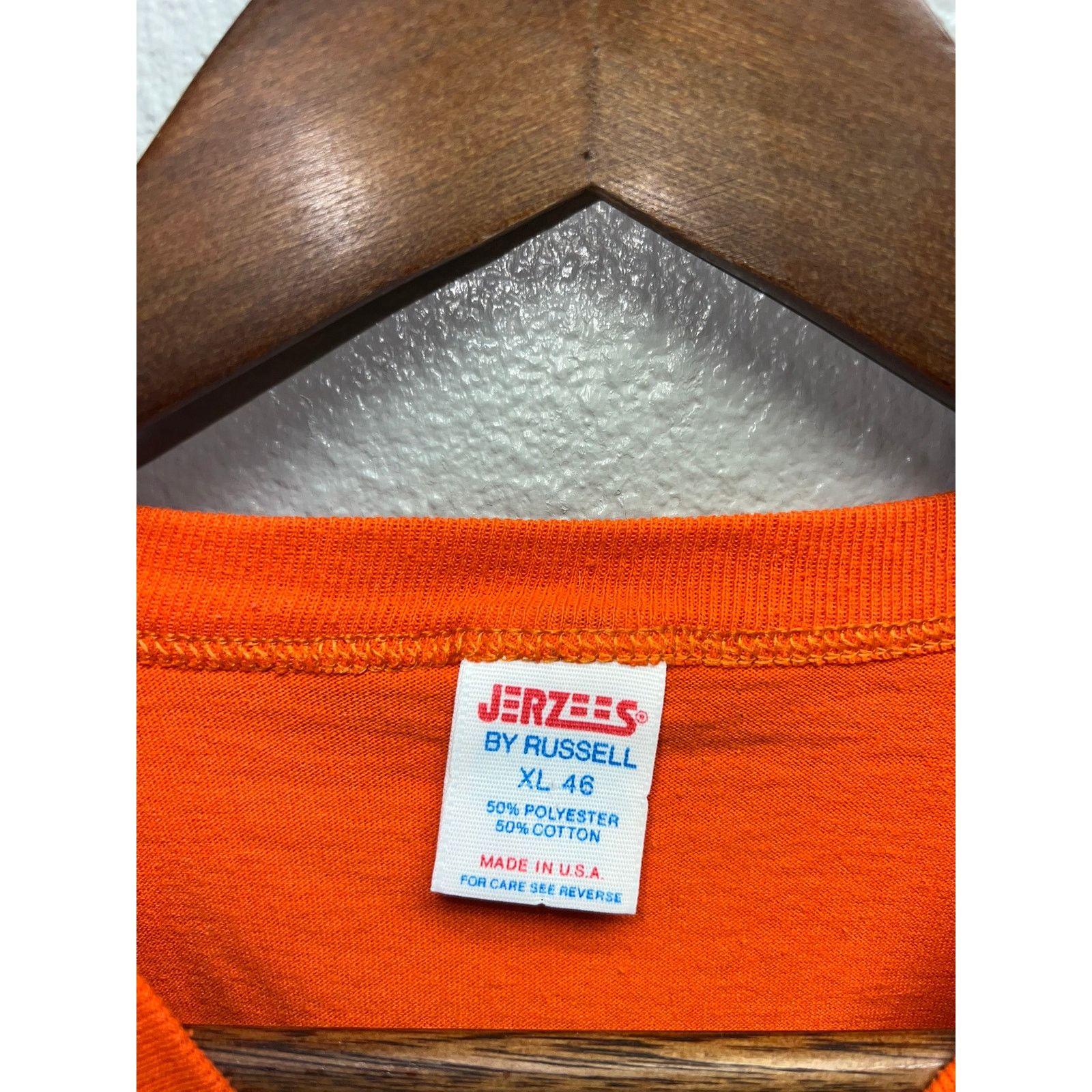 Russell Athletic Vintage Russell Athletic Blank Shirt Orange Jerzees Tee 90s Size US L / EU 52-54 / 3 - 7 Thumbnail
