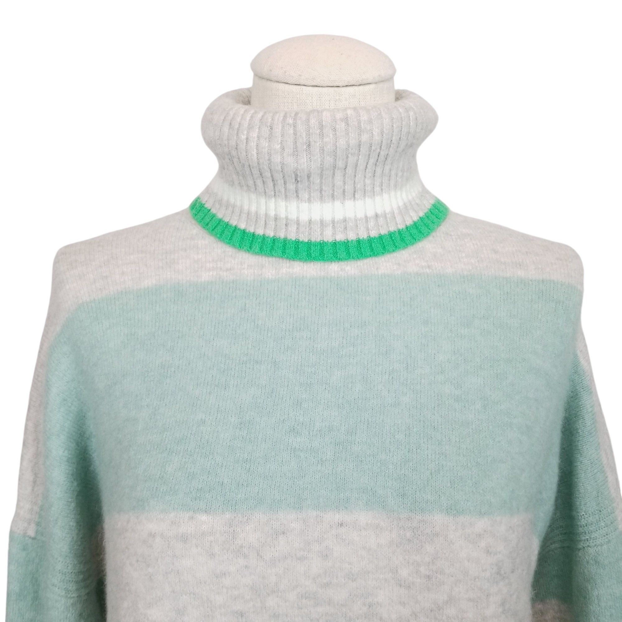 J.Crew Striped Merino Wool Alpaca Blend Turtleneck Size S / US 4 / IT 40 - 2 Thumbnail