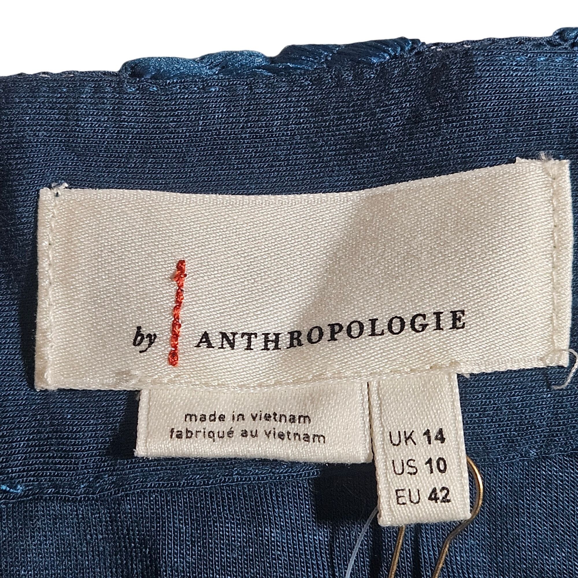 Anthropologie NWT Anthropologie Sienna Embroidered Pencil Skirt Turquoise Size 32" / US 10 / IT 46 - 3 Thumbnail