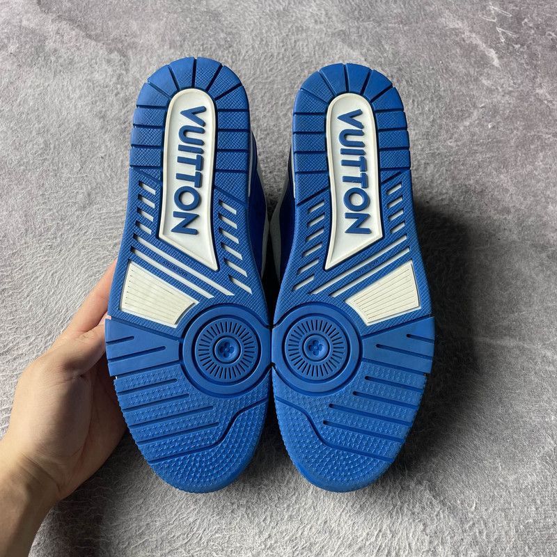 Louis Vuitton Louis Vuitton Low-Top Fashion Sneakers in White and Blue -2 Size US 8 / IT 38 - 4 Thumbnail