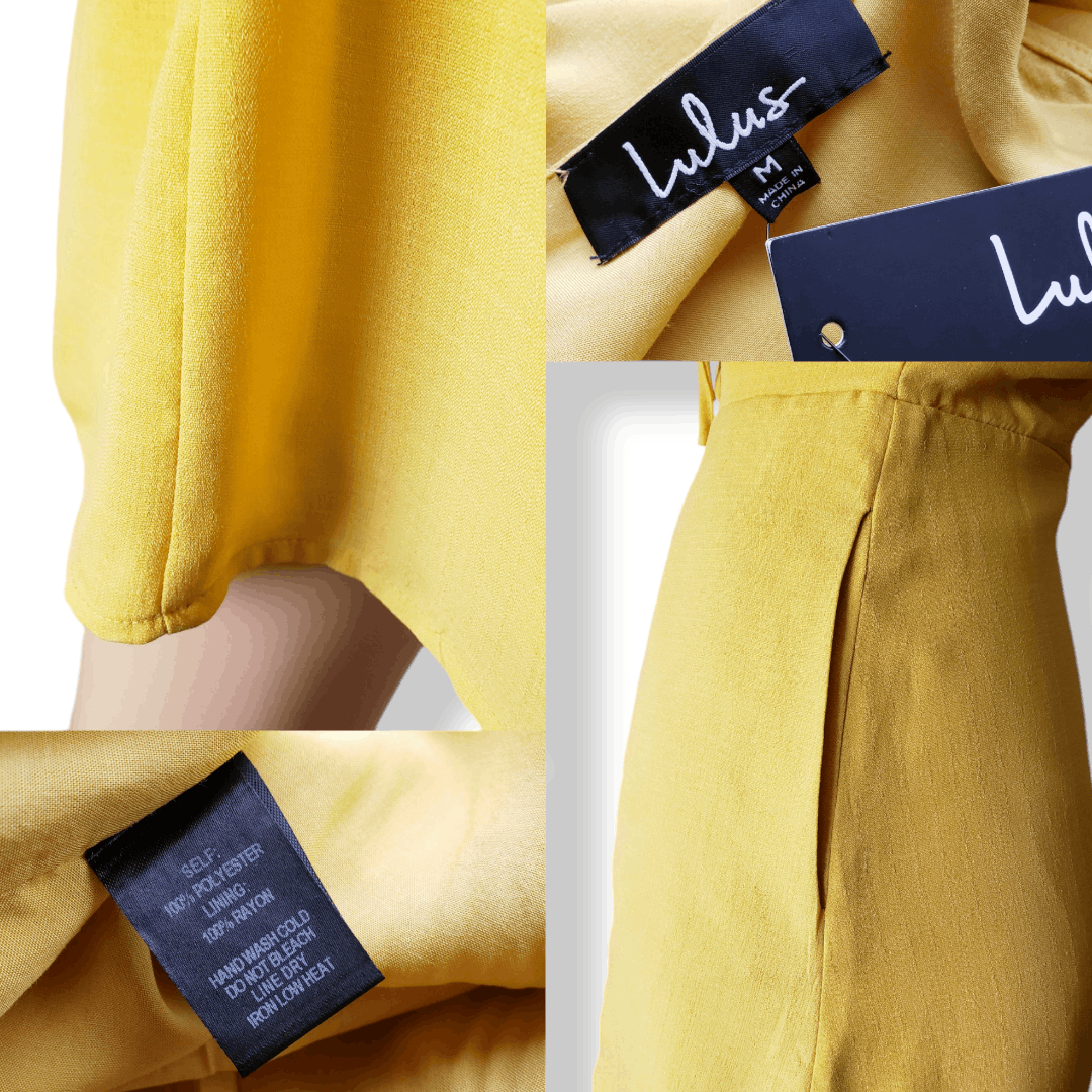 Lulus Lulu's Mustard Yellow Front Lace Up Dress Size M / US 6-8 / IT 42-44 - 7 Thumbnail
