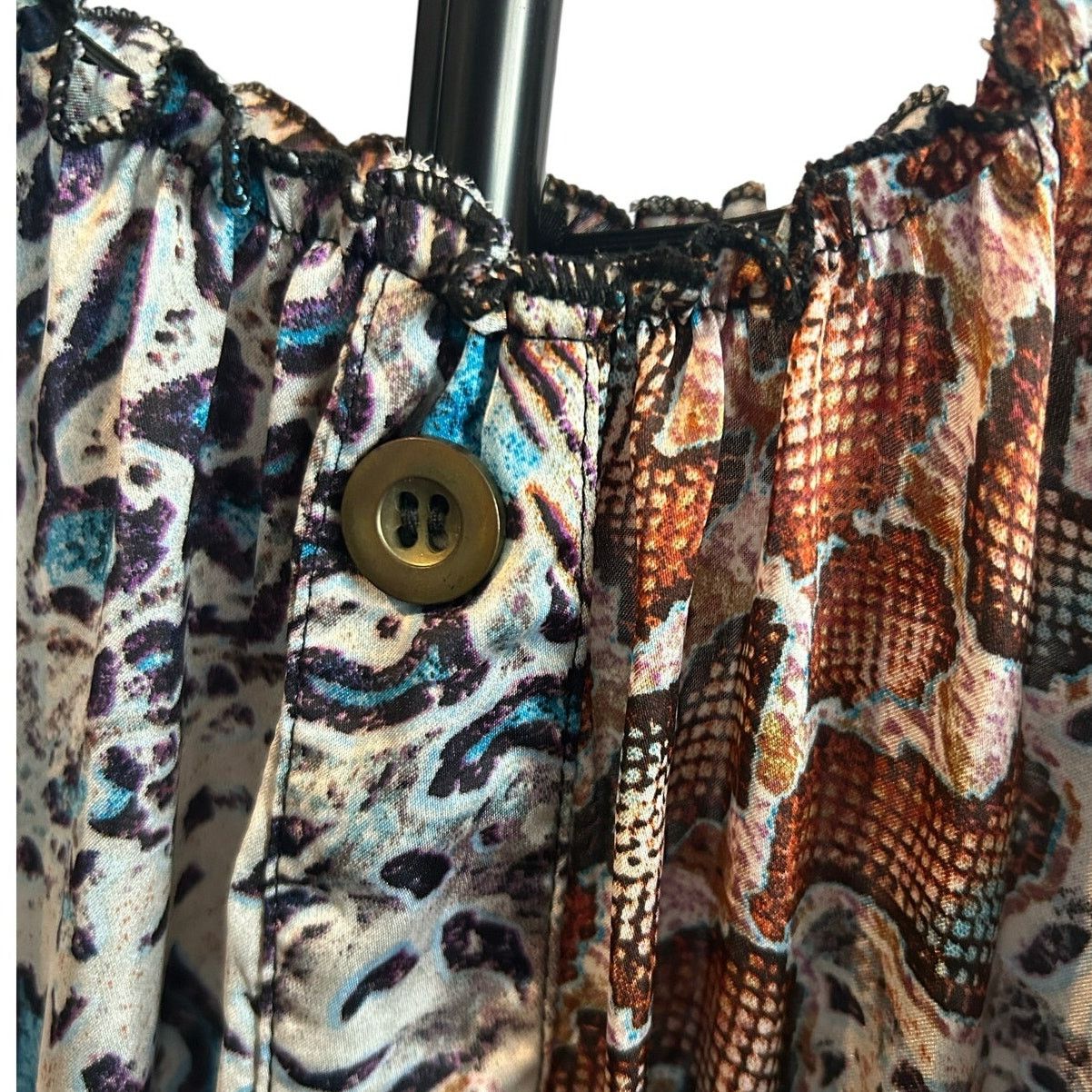 Other Lapis Animal Print Dress Multi M Y2K Patchwork Smocked Size M / US 6-8 / IT 42-44 - 3 Thumbnail