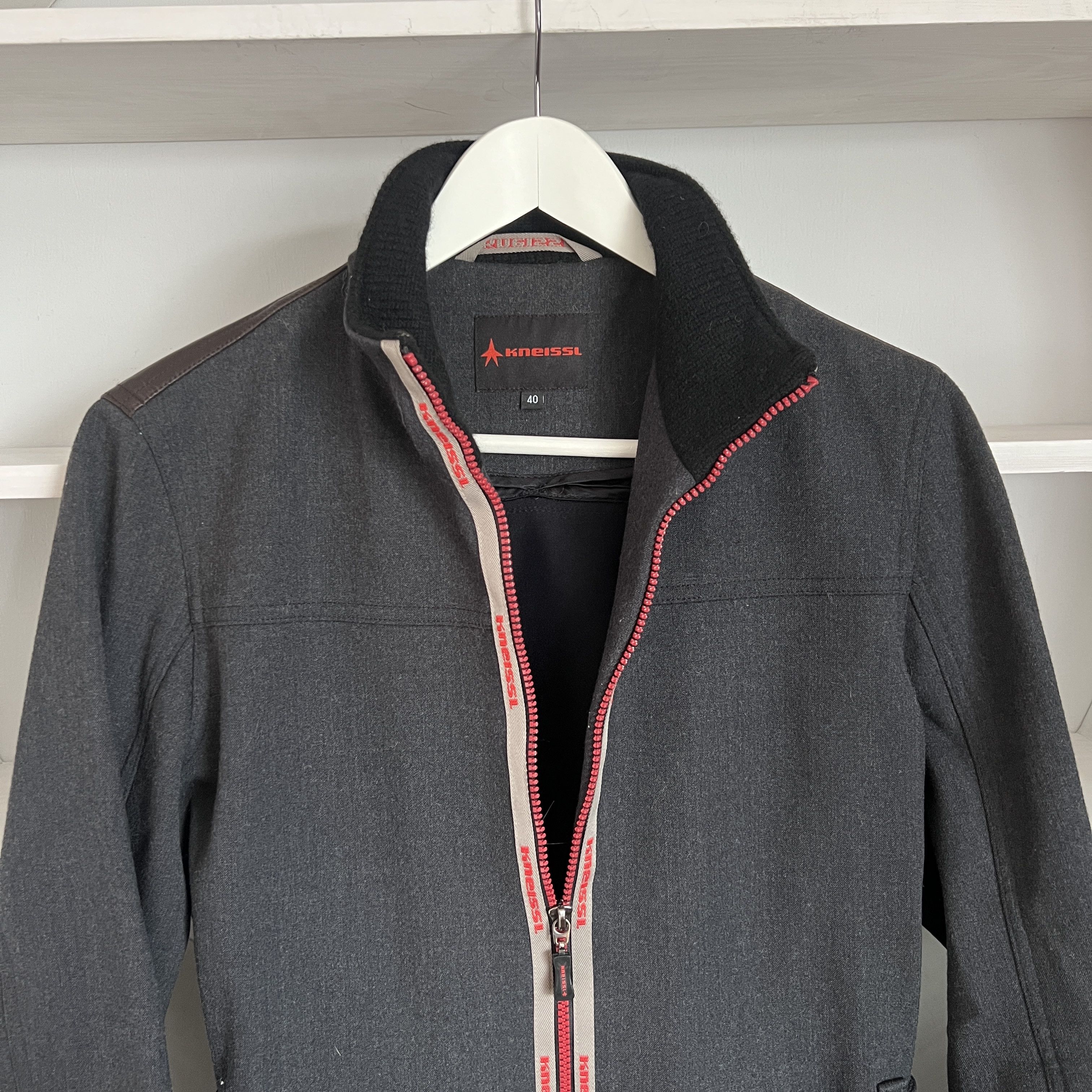 Bogner Vintage Women's KNEISSL Wool Leather Gray Jacket Size S / US 4 / IT 40 - 5 Thumbnail