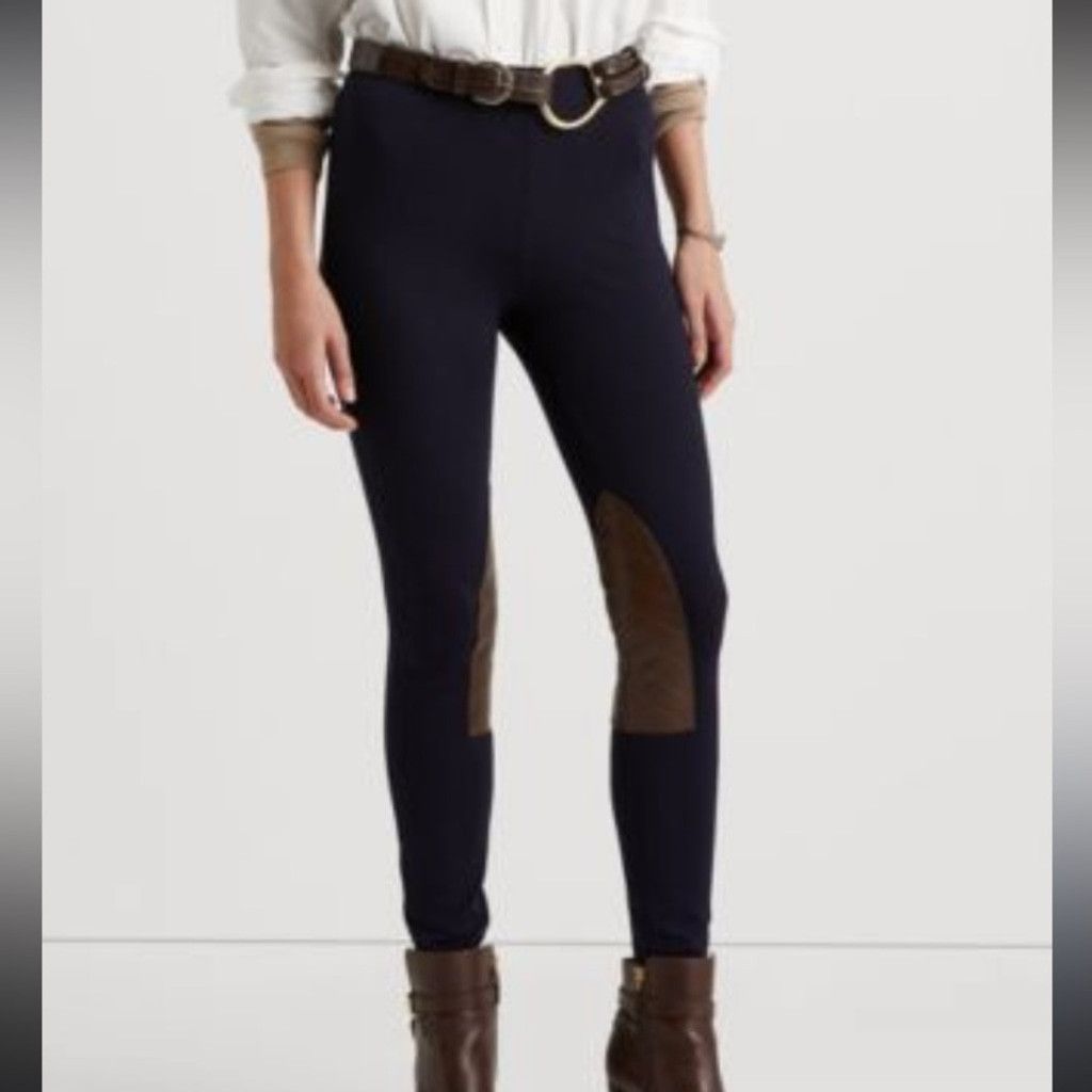 Polo Ralph Lauren POLO RALPH LAUREN Knee Patches Equestrian Navy Leggings sz S Size 27" / US 4 / IT 40 - 1 Thumbnail