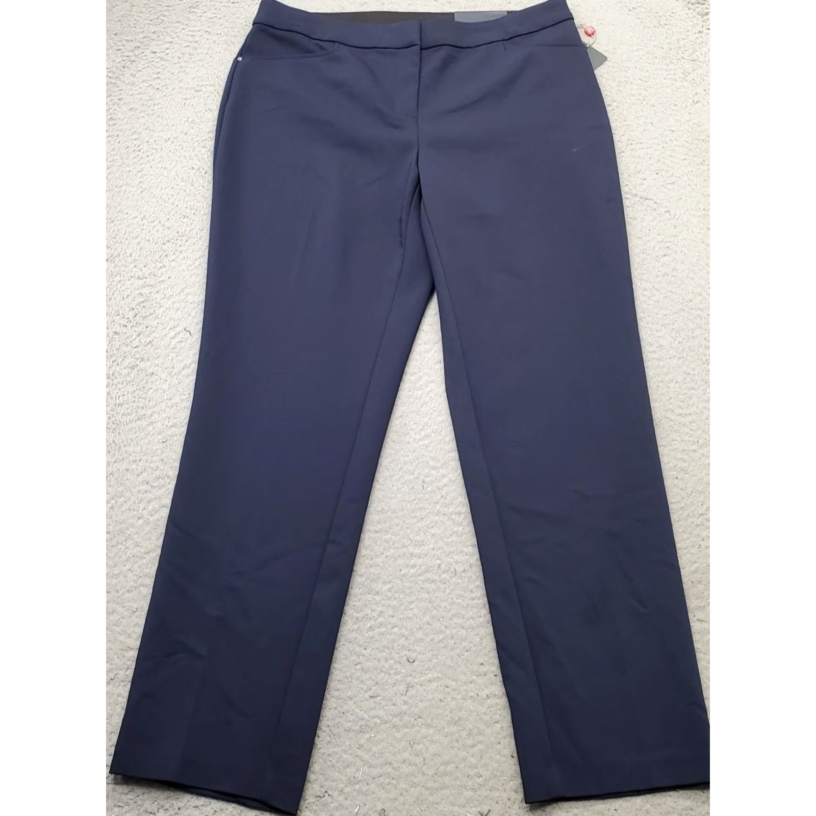 Vintage Rafaella Curvy Pants Womens 8 Navy Cotton Slash Pocket Straight Leg Hook & Eye Pants Womens Size 8 Navy Cotton Straight Leg Hook & Eye Size 30" / US 8 / IT 44 - 2 Thumbnail