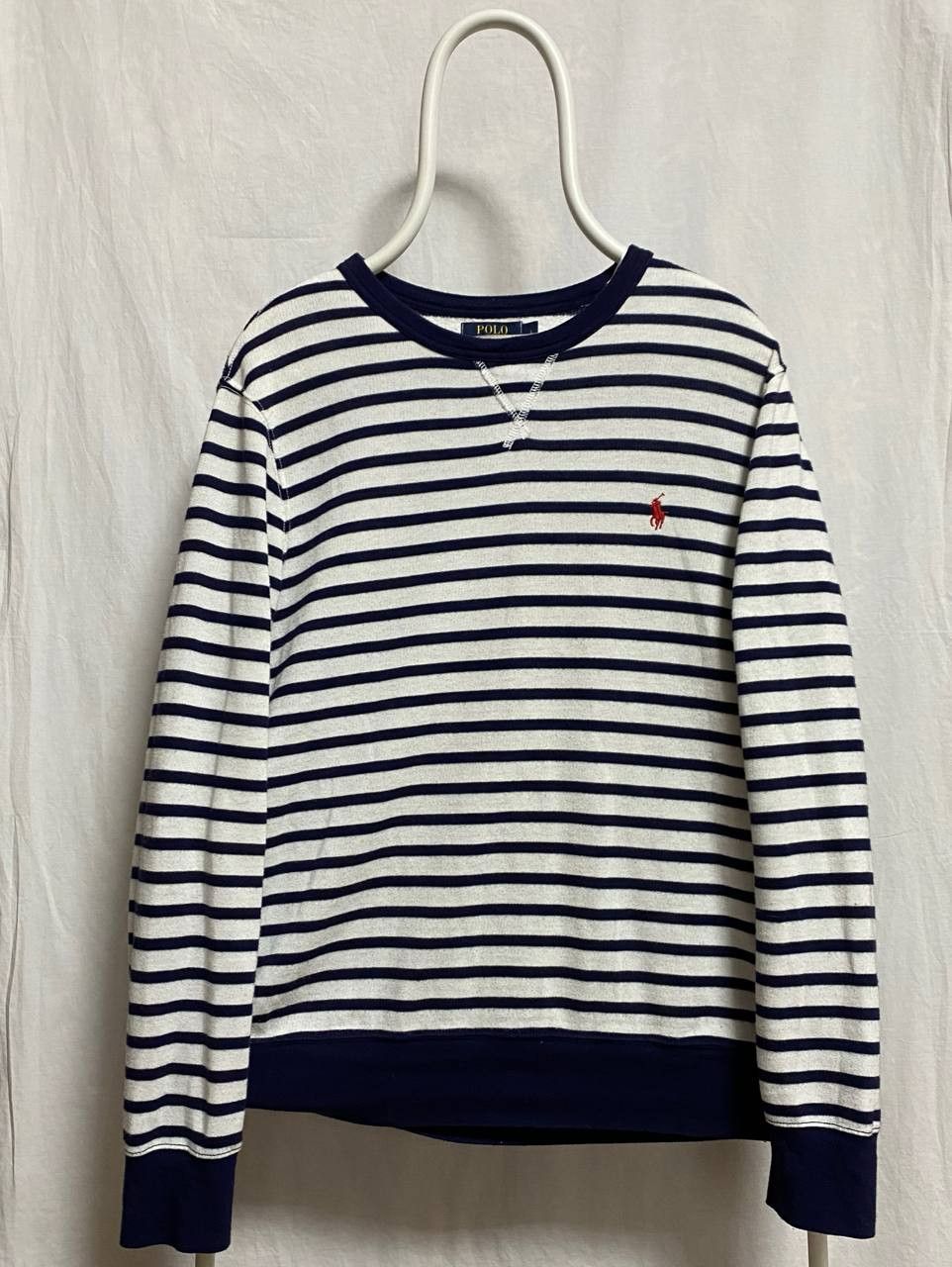 Polo Ralph Lauren 👕 Polo Ralph Lauren Striped Crewneck – Classic Navy & White Size US L / EU 52-54 / 3 - 1 Thumbnail