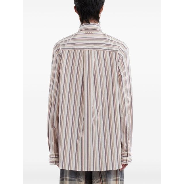 Marni o1w1db11125 Striped Cotton Shirt in Multicolor Size US M / EU 48-50 / 2 - 4 Thumbnail
