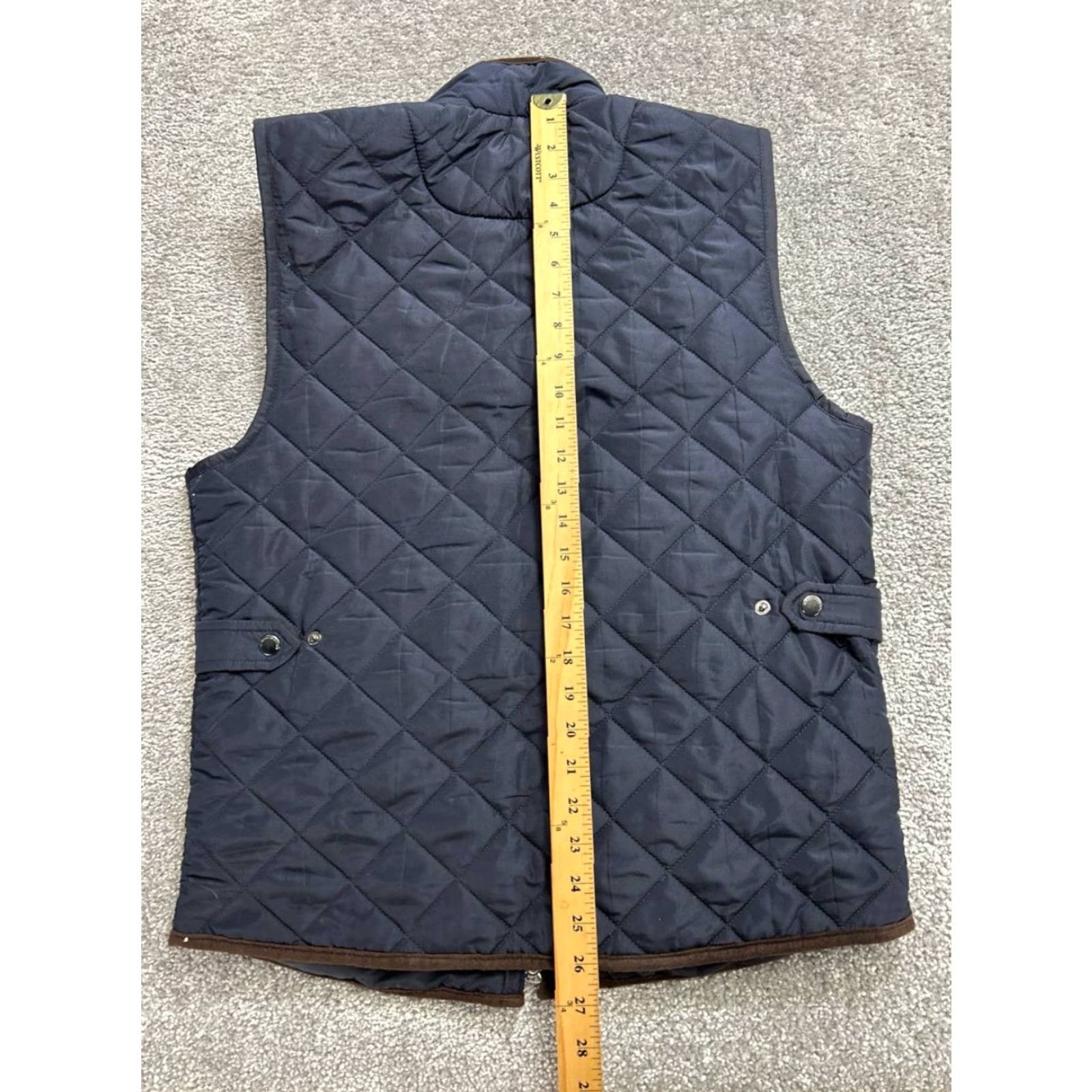 Vintage Magaschoni Quilted Vest Mens Small Blue Full Zip Mock Neck Thermal Insulation Size US S / EU 44-46 / 1 - 5 Thumbnail
