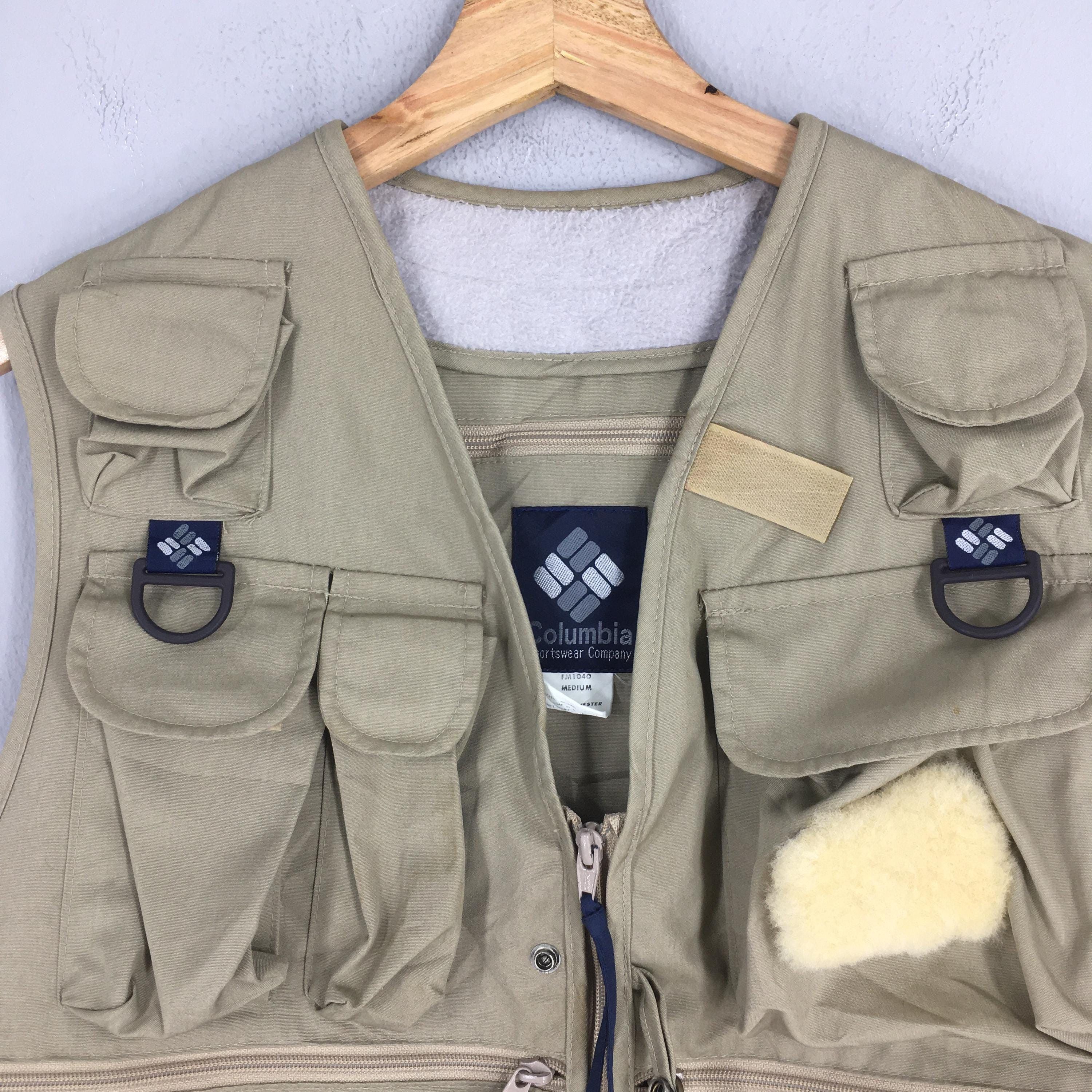 Columbia Vintage 90's Columbia Tactical Vest Beige Jacket Medium Size US L / EU 52-54 / 3 - 2 Thumbnail
