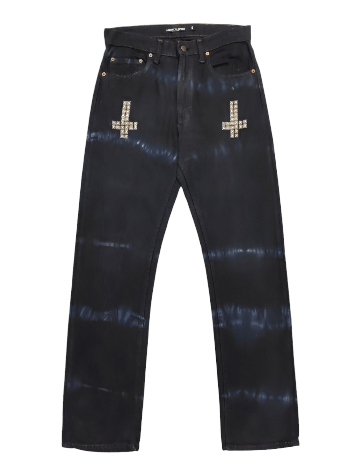 Seditionaries RARE Obesity+Speed x Levis🔥Punk Gothic Cross Studded Tiedye Size US 30 / EU 46 - 2 Thumbnail