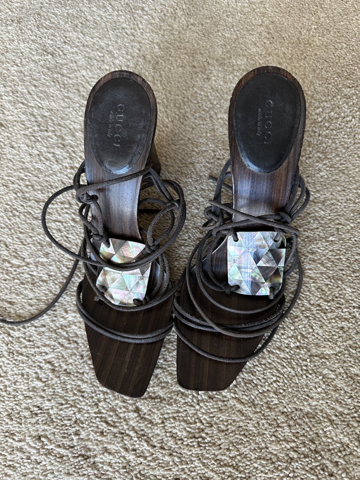 Gucci Gucci 2002 Mother of Pearl Sandals Size US 10 / IT 40 - 4 Thumbnail