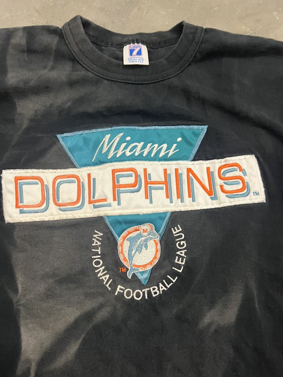 NFL × Vintage 90s Vintage logo 7 Miami dolphins tee Size US XL / EU 56 / 4 - 2 Thumbnail
