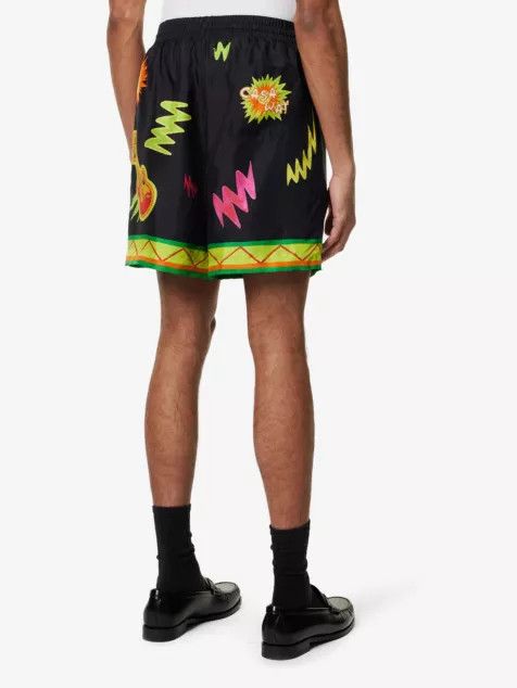 Casablanca o1mle0326 Drawstring Silk Shorts Music For The People Size US 28 / EU 44 - 4 Thumbnail