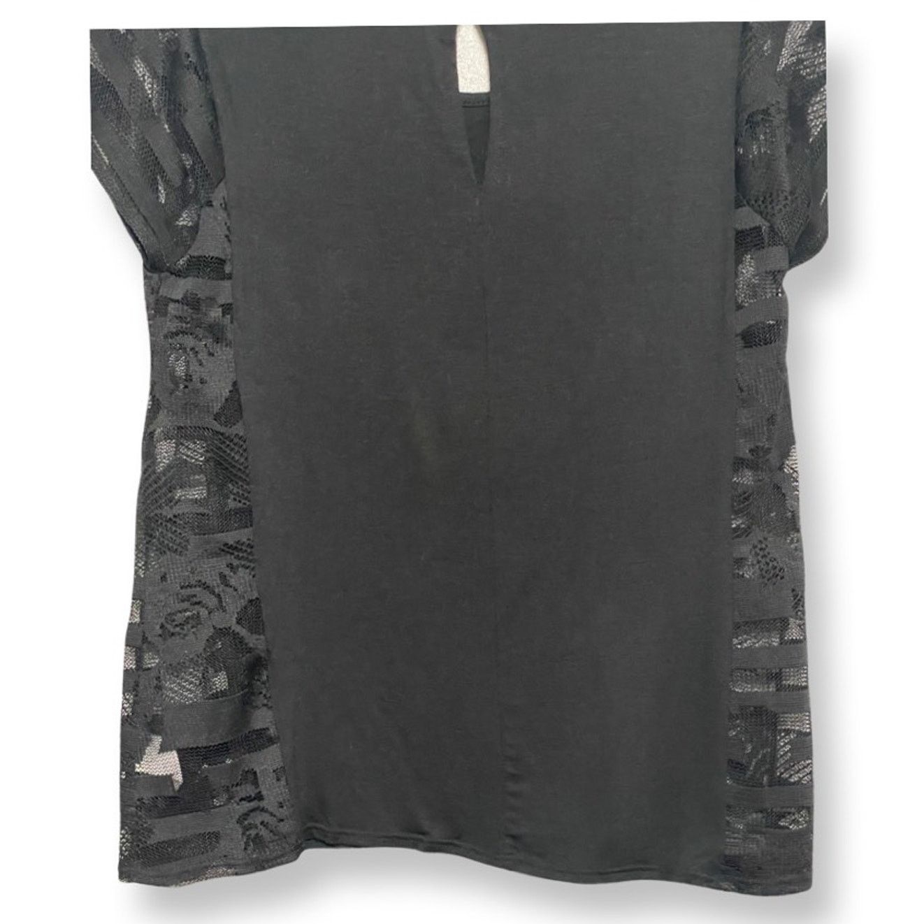 Other Love Marks Blouse Short Sleeve Sheer Detailing Black S Size S / US 4 / IT 40 - 6 Thumbnail