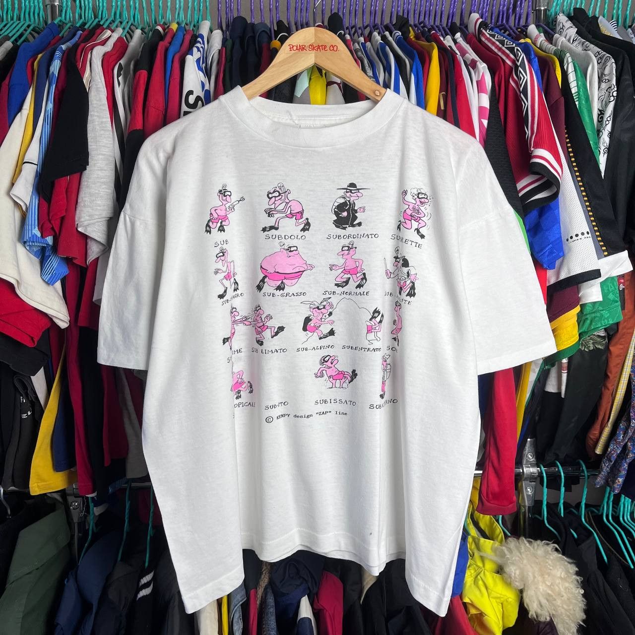 Vintage KENPY design ZAP line Funny Humor Ironic Print Tshirt Size US XL / EU 56 / 4 - 1 Thumbnail
