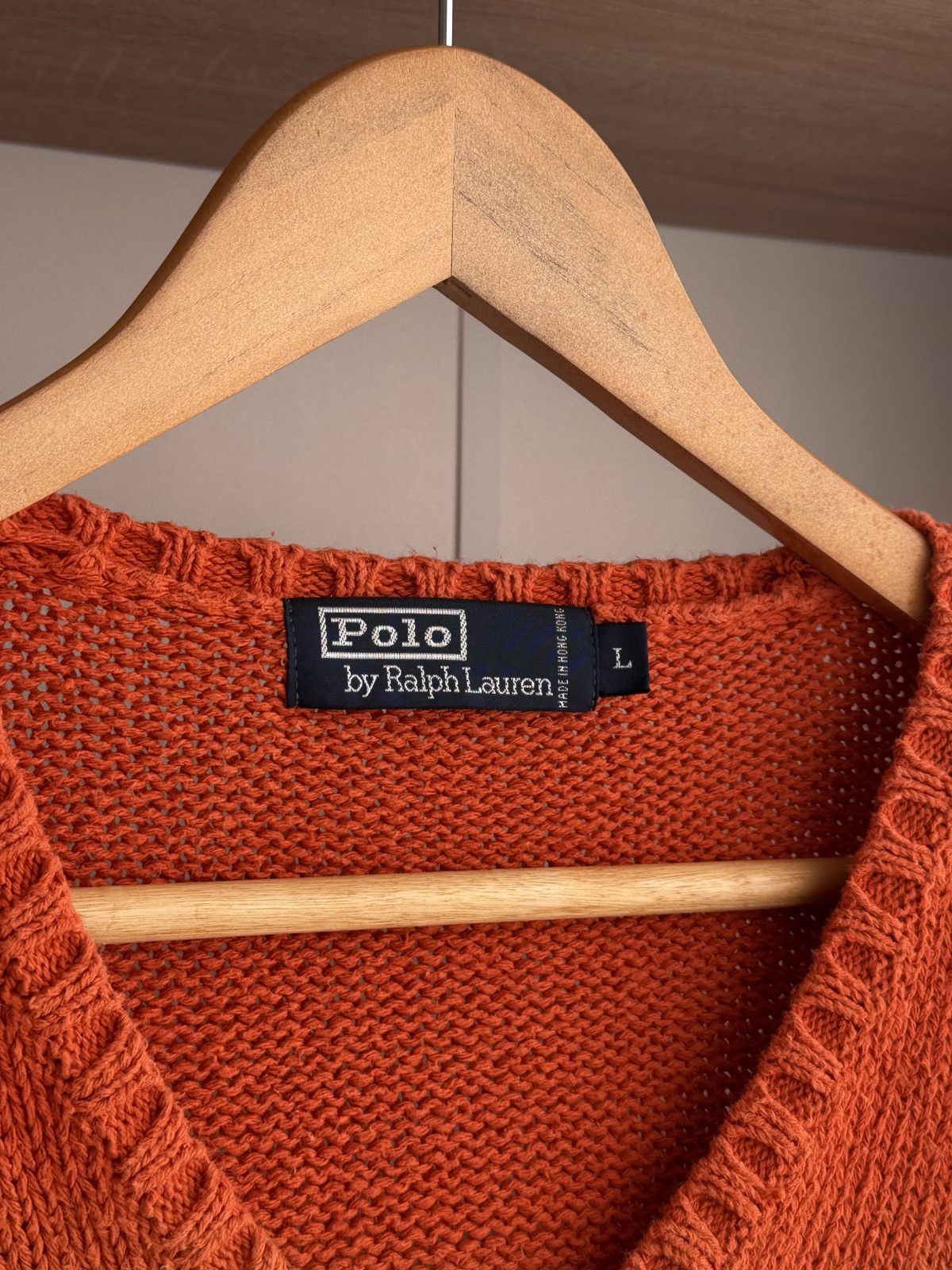 Polo Ralph Lauren × Vintage Vintage Polo Ralph Lauren Orange Heavyweight Knit Sweater Size US L / EU 52-54 / 3 - 4 Thumbnail