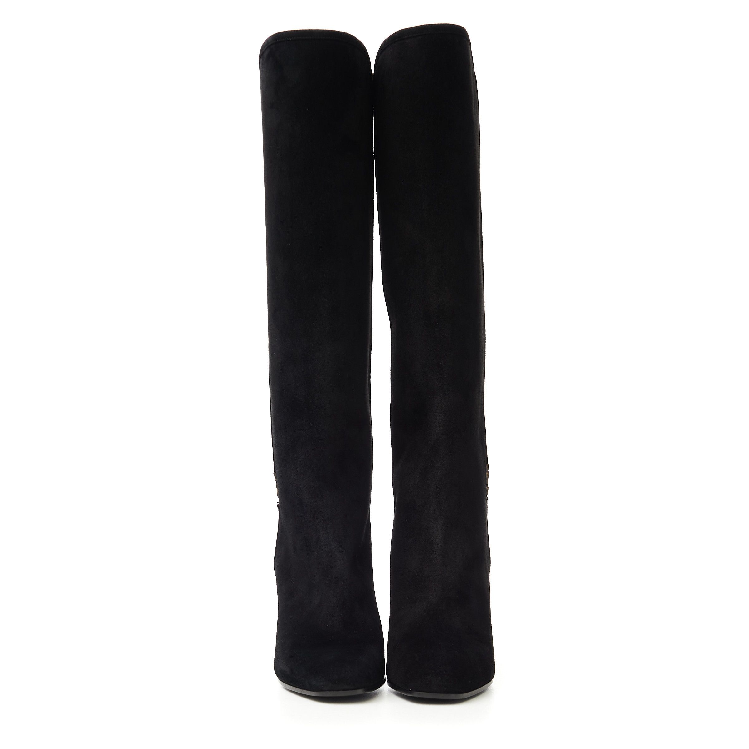 Saint Laurent Paris JANE Boots In Black Suede With YSL Detail Size US 6.5 / IT 36.5 - 2 Thumbnail