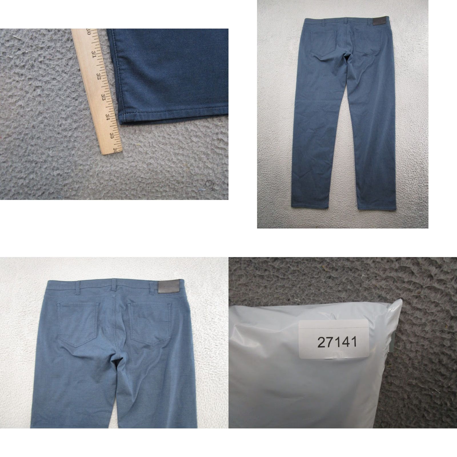 Vintage 34 Heritage Mens Dress Pants Blue Mid-Rise Straight Fit 42x34 Size US 42 / EU 58 - 9 Thumbnail