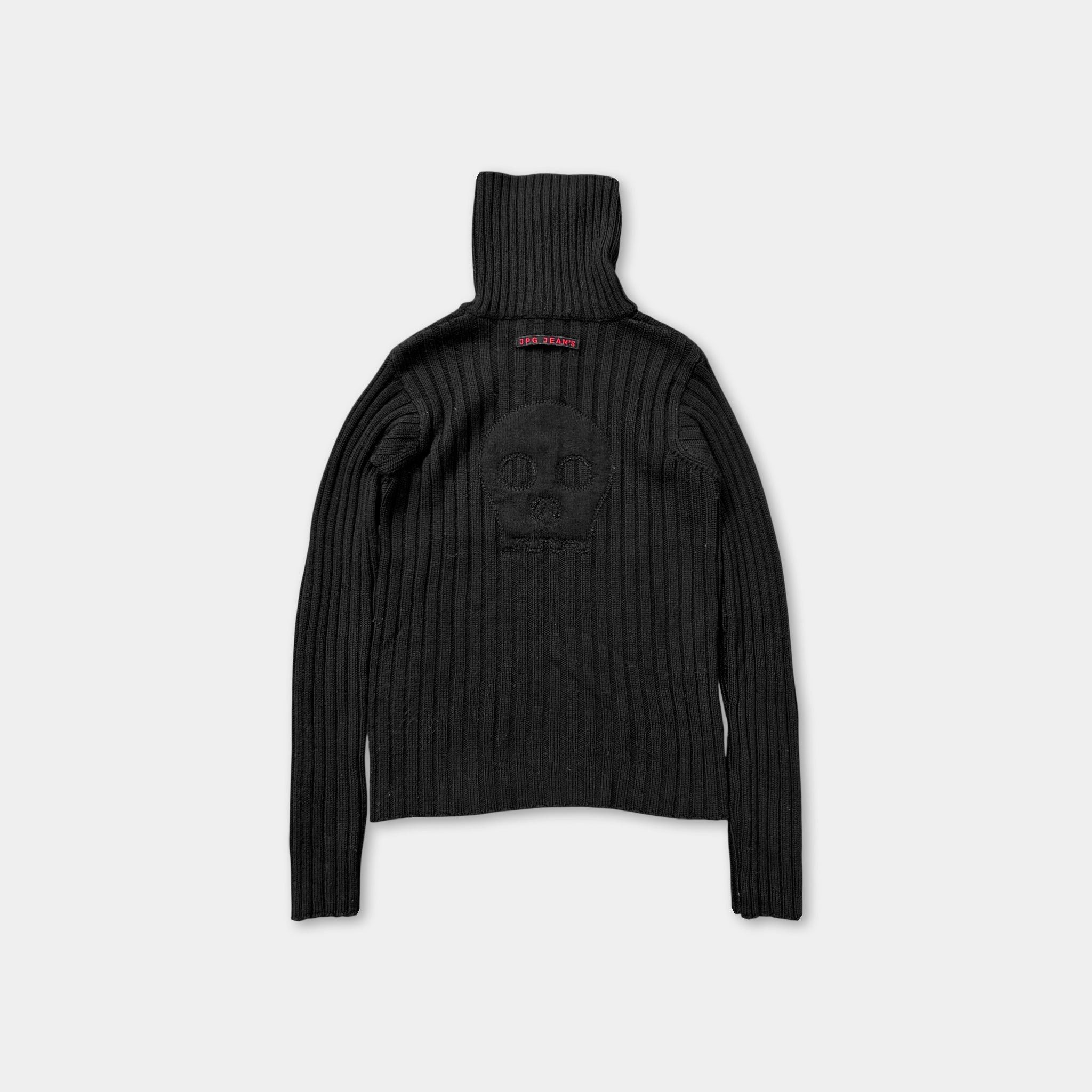 Jean Paul Gaultier Jean Paul Gaultier 2000s Linear Knit Skull Appliqué Turtlene Size US S / EU 44-46 / 1 - 5 Thumbnail