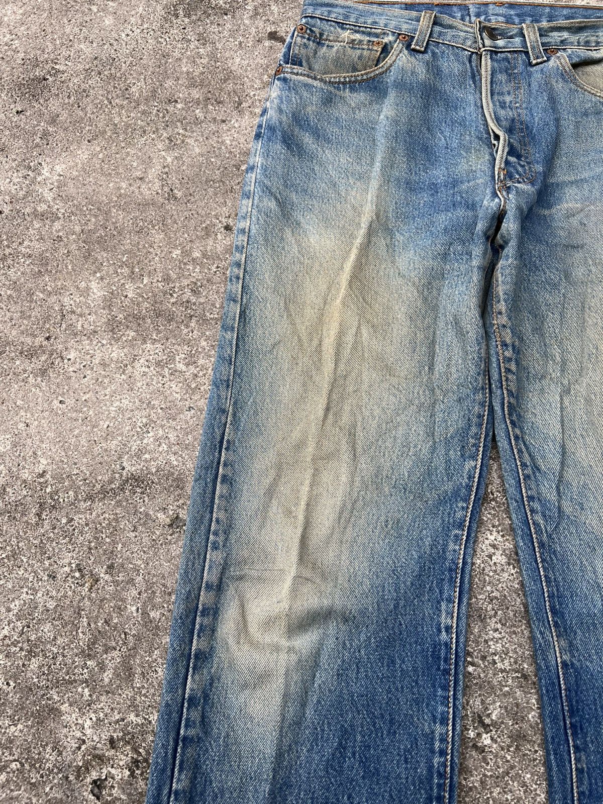 Levi's Vintage 80’s Levi’s 501 Distress Mud Wash Jean Very Rare Size US 31 - 9 Thumbnail