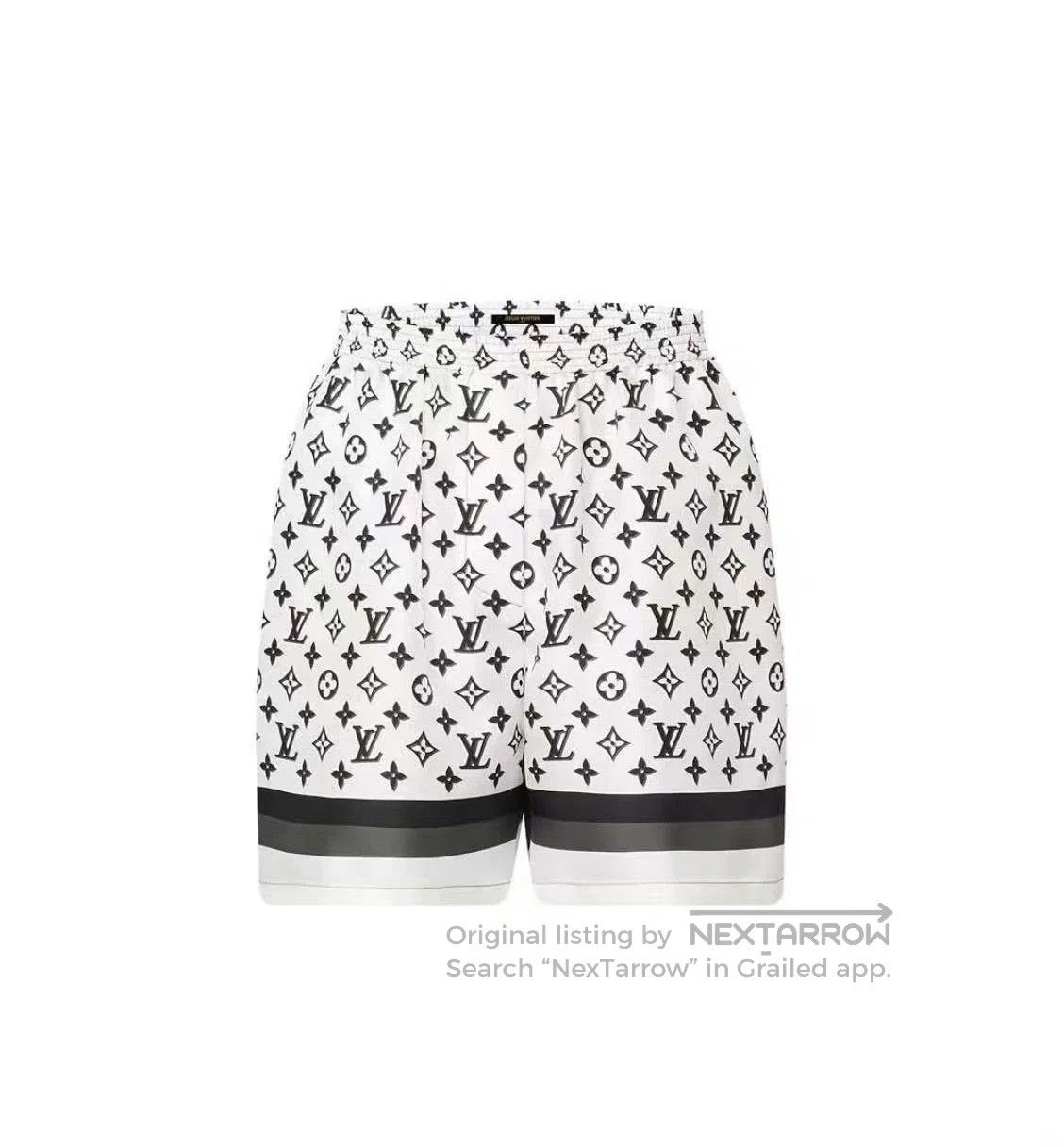 Louis Vuitton LV Logo Silk Shorts. Size 35" - 1 Thumbnail