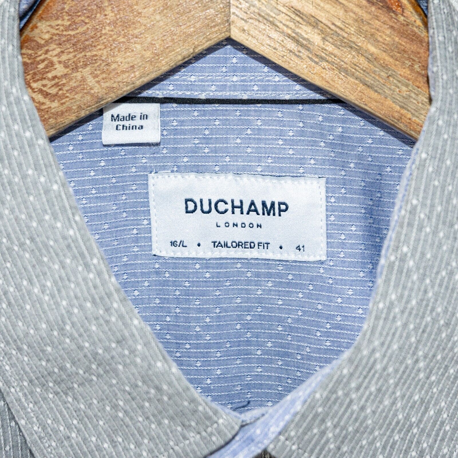 Duchamp DUCHAMP London Tailored Fit Button up Shirt Gray textured Size US L / EU 52-54 / 3 - 3 Thumbnail