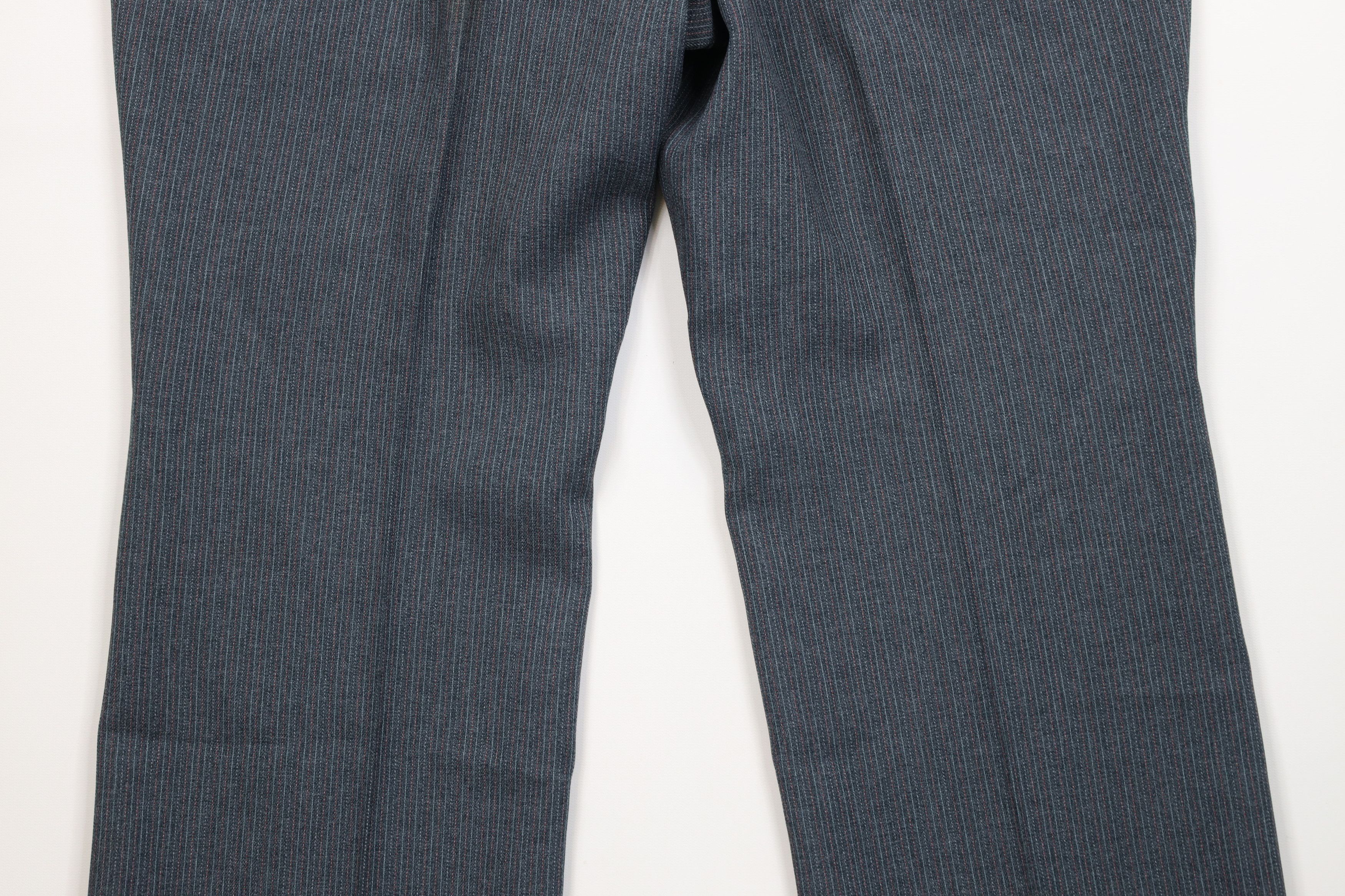Vintage Vintage 70s Streetwear Pinstriped Knit Wide Leg Chino Pants Size US 42 / EU 58 - 9 Thumbnail