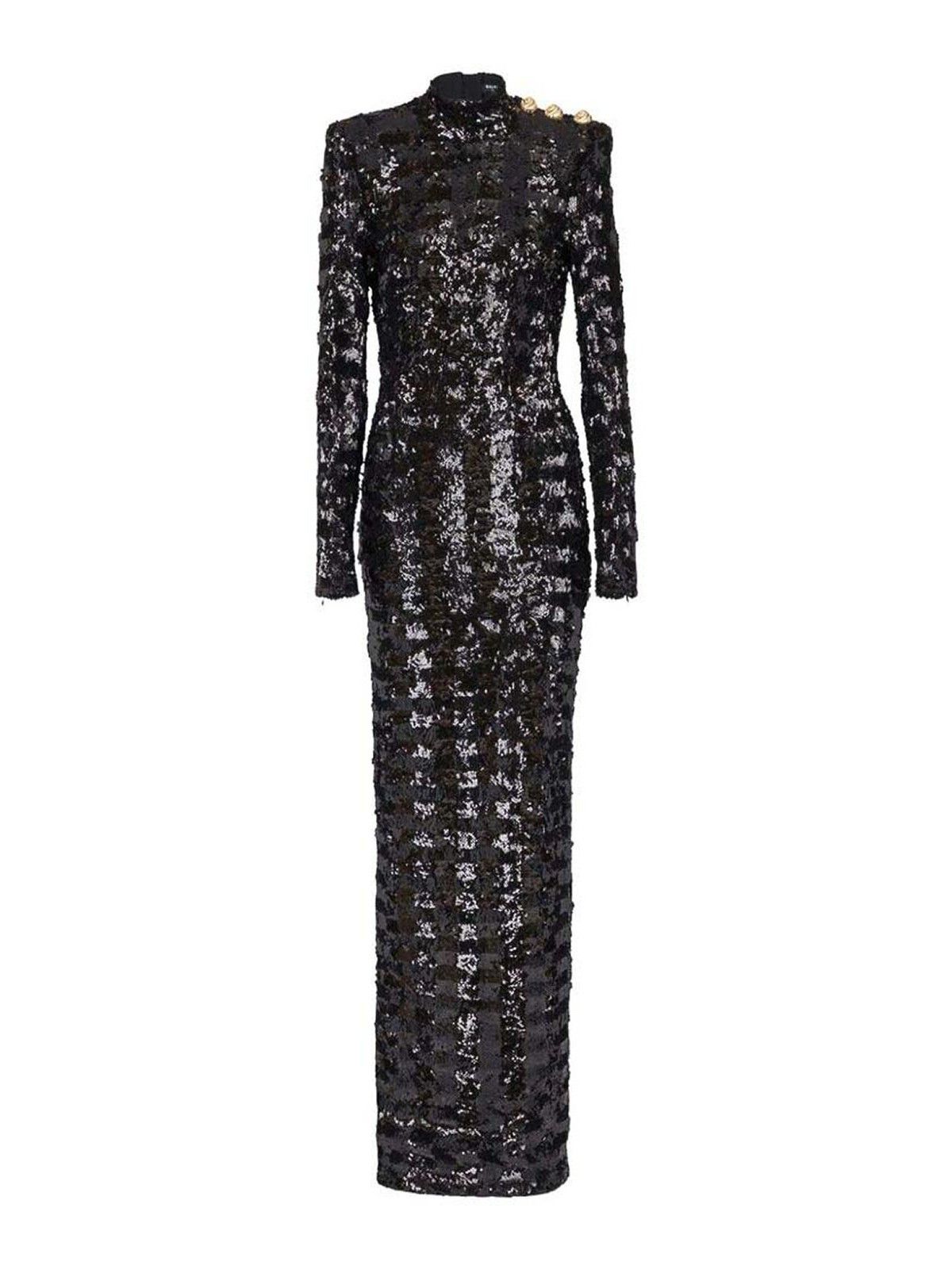 o1s1wg111025 Sequin Maxi Dress in Black