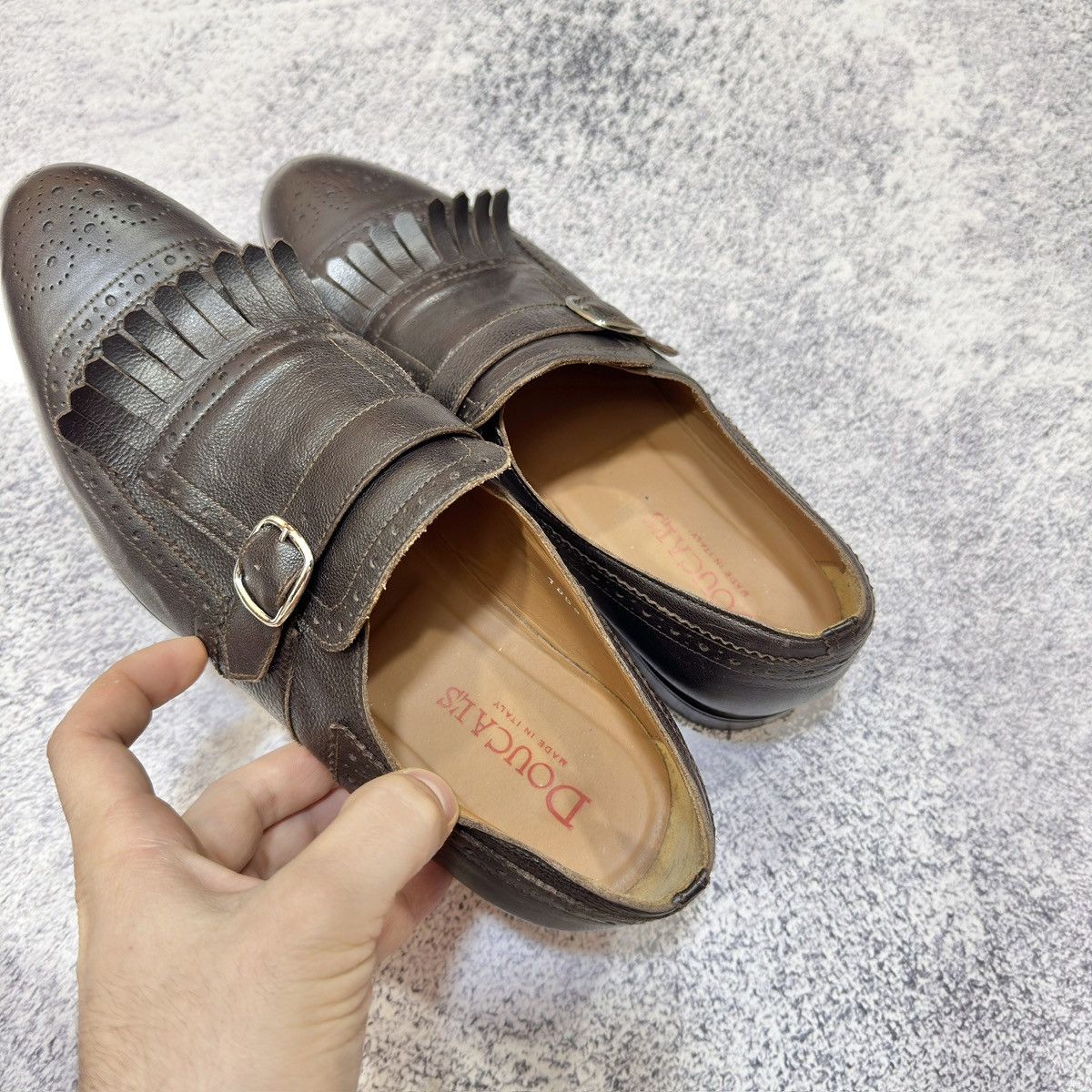 Doucal's × Handmade Doucal’s Italy Dark Brown Monk Shoes US9 UK8 EU42 27cm Size US 9 / EU 42 - 14 Thumbnail