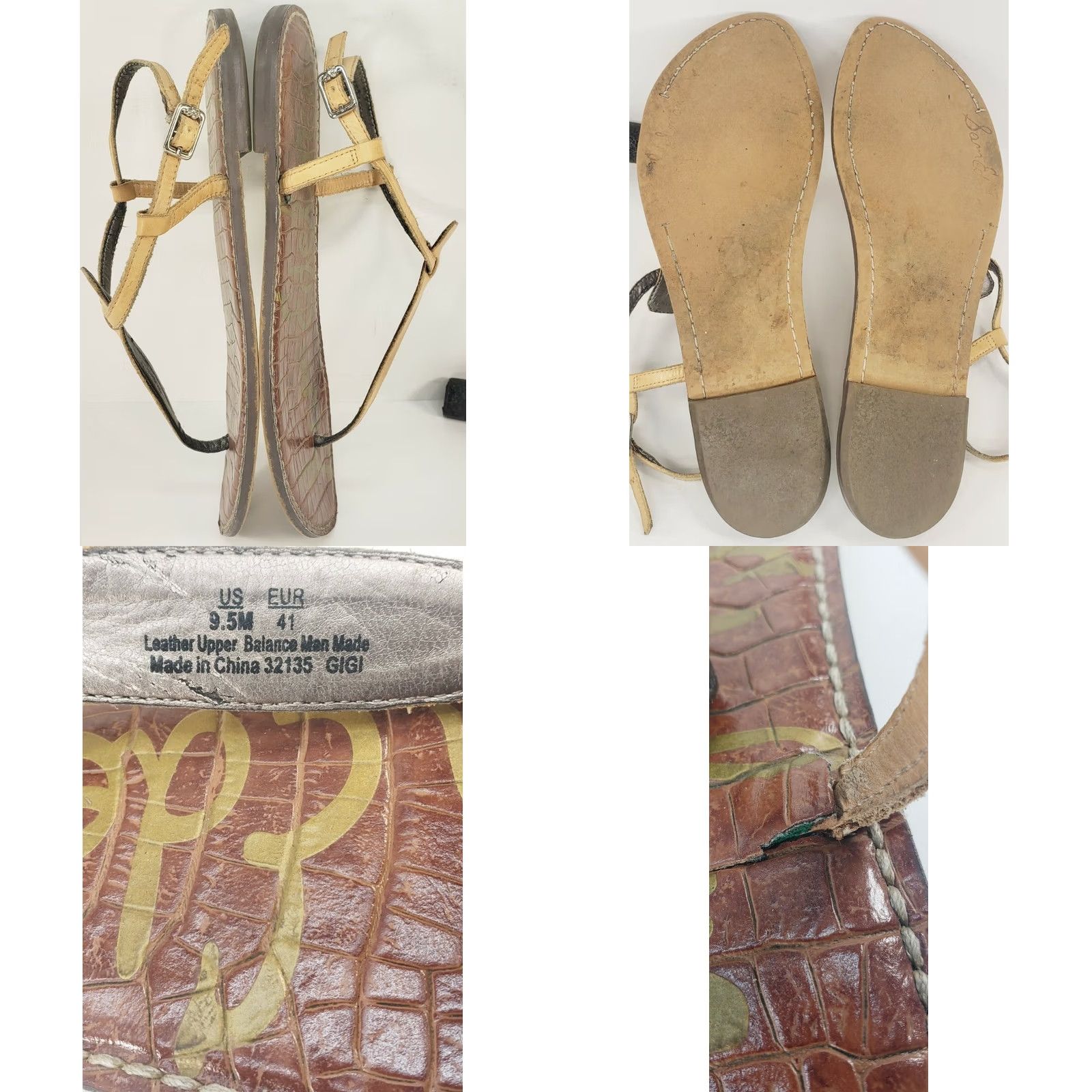 Sam Edelman SAM EDELMAN GIGI Thong Sandal Tan Leather Women's Size 9.5 Medium Size US 10 / IT 40 - 8 Thumbnail