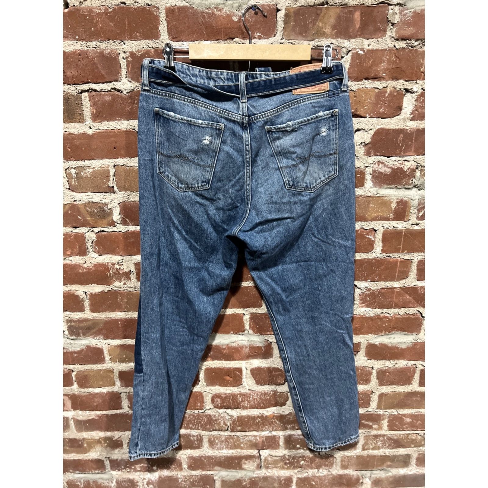 Lucky Brand Lucky Brand Sienna Slim Boyfriend Jeans Patchwork Distressed Medium Blue 29 Regular Women Jeans N/A Size 29" - 4 Thumbnail