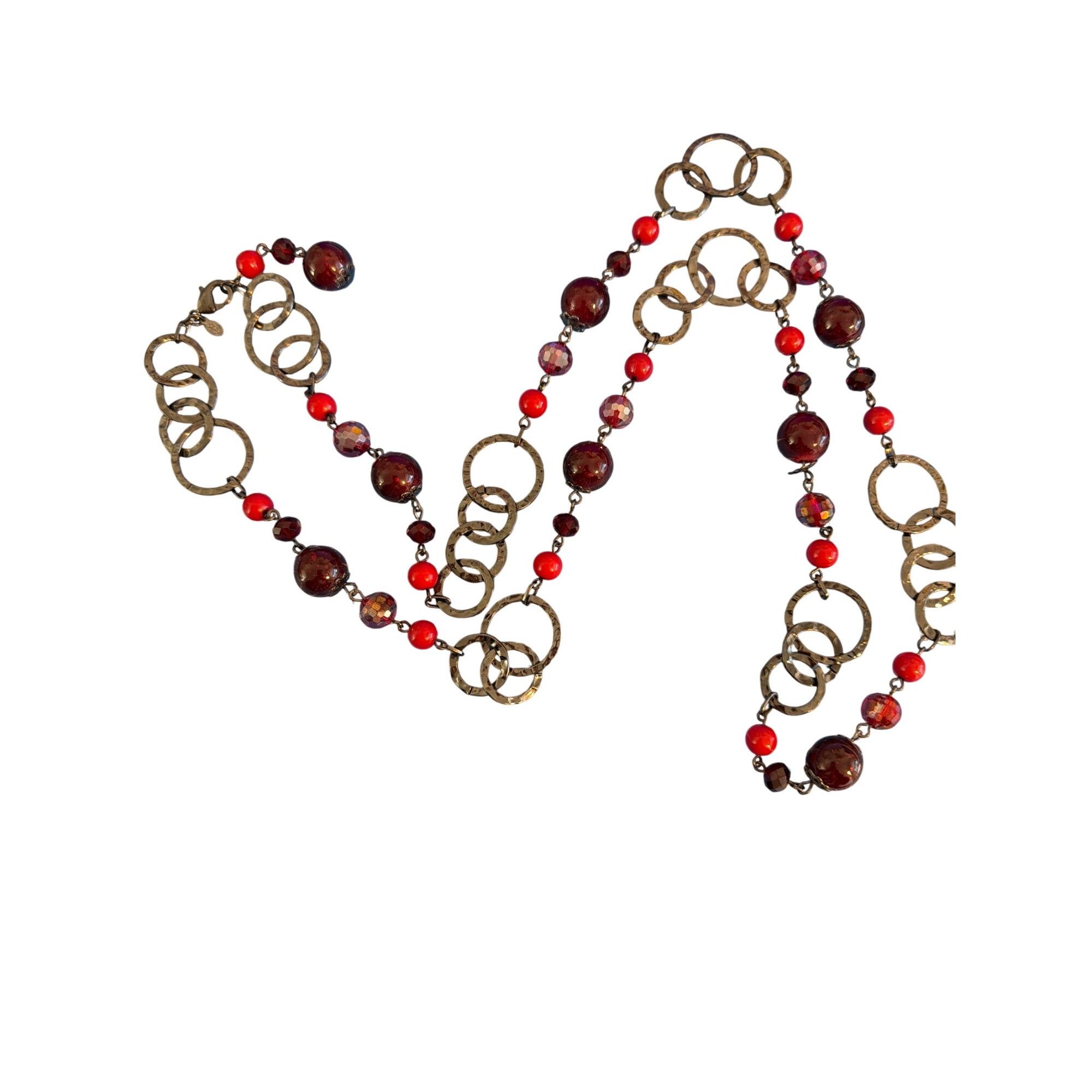 Other Premier Designs Very Berry Long Necklace Gunmetal Red Glass Size ONE SIZE - 1 Thumbnail