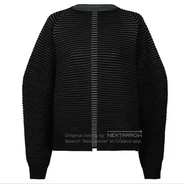 Issey Miyake Issey Miyake Wool Horizontal Stripe Interlock Knit Cardiga Size M / US 6-8 / IT 42-44 - 7 Thumbnail