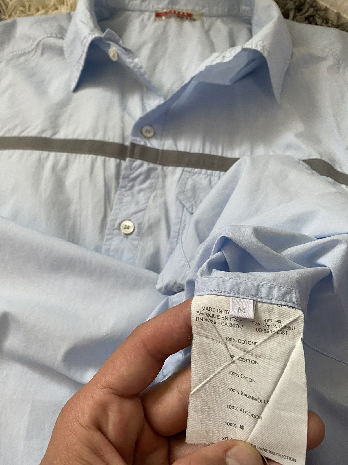 Prada Prada shirt chest pocket luxury vintage red tab Size US M / EU 48-50 / 2 - 8 Thumbnail