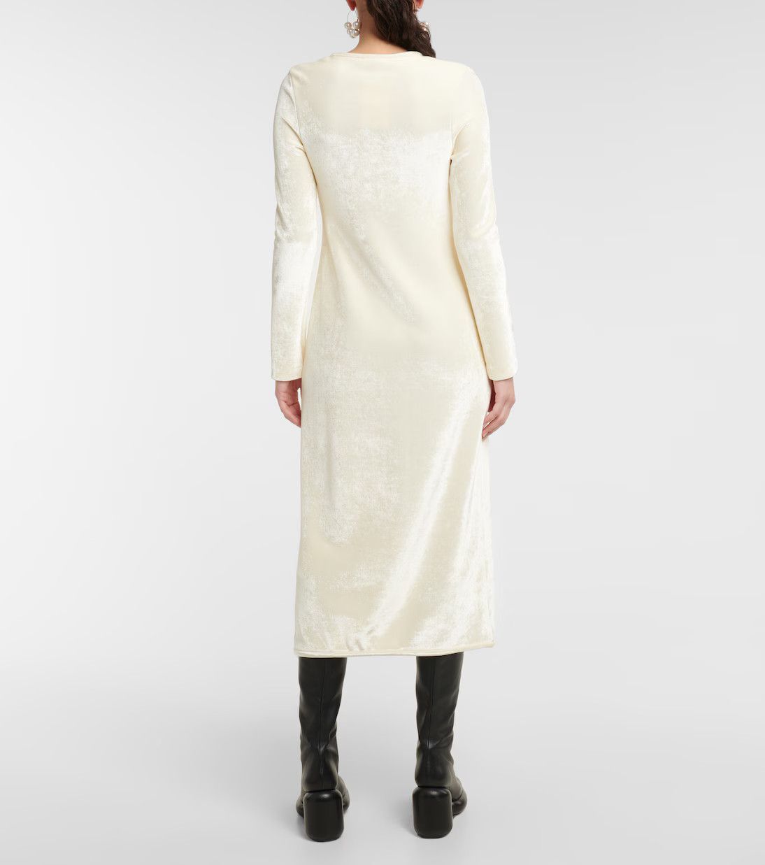 Jil Sander o1y0925 Midi Dress in Ivory Size M / US 6-8 / IT 42-44 - 2 Thumbnail