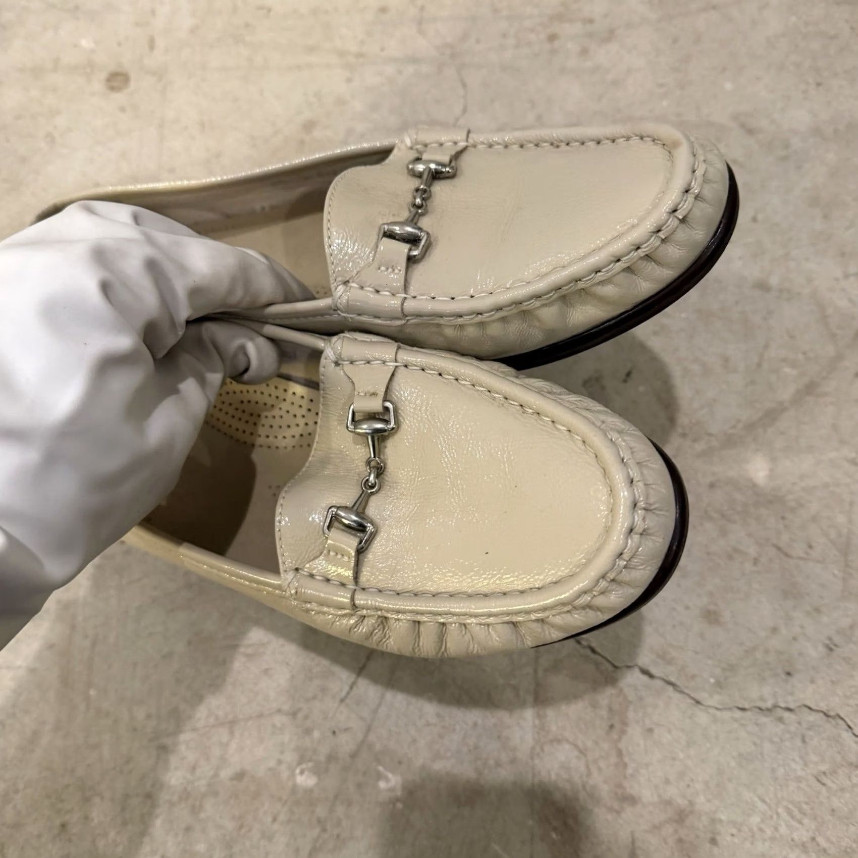 SAS SAS TriPad Metro Womens Slip On Loafer Horse Bit Ivory Cream, 10W, Leather, Comfort, Flat, M, Classic, United States, Pre-owned Good Size US 8 / IT 38 - 4 Thumbnail
