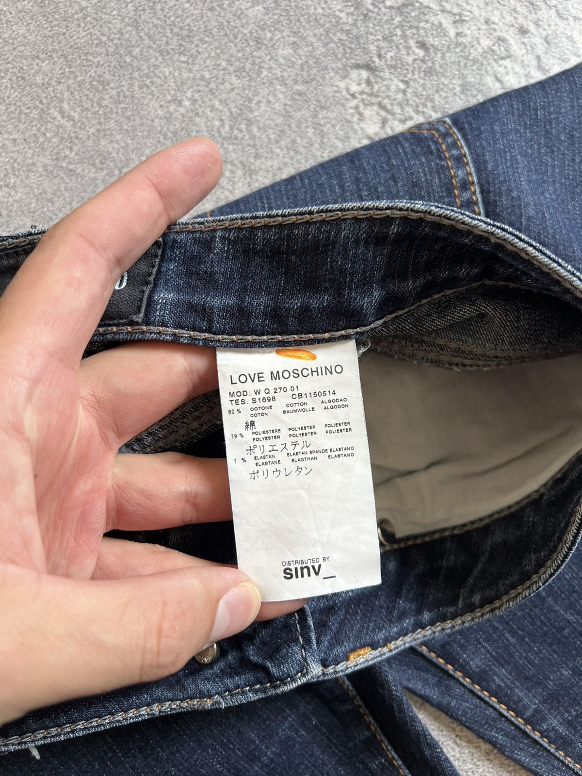 Love Moschino Love Moschino Blue Denim Jeans Size 29 Bootcut Stretch Pants Size 29" - 7 Thumbnail
