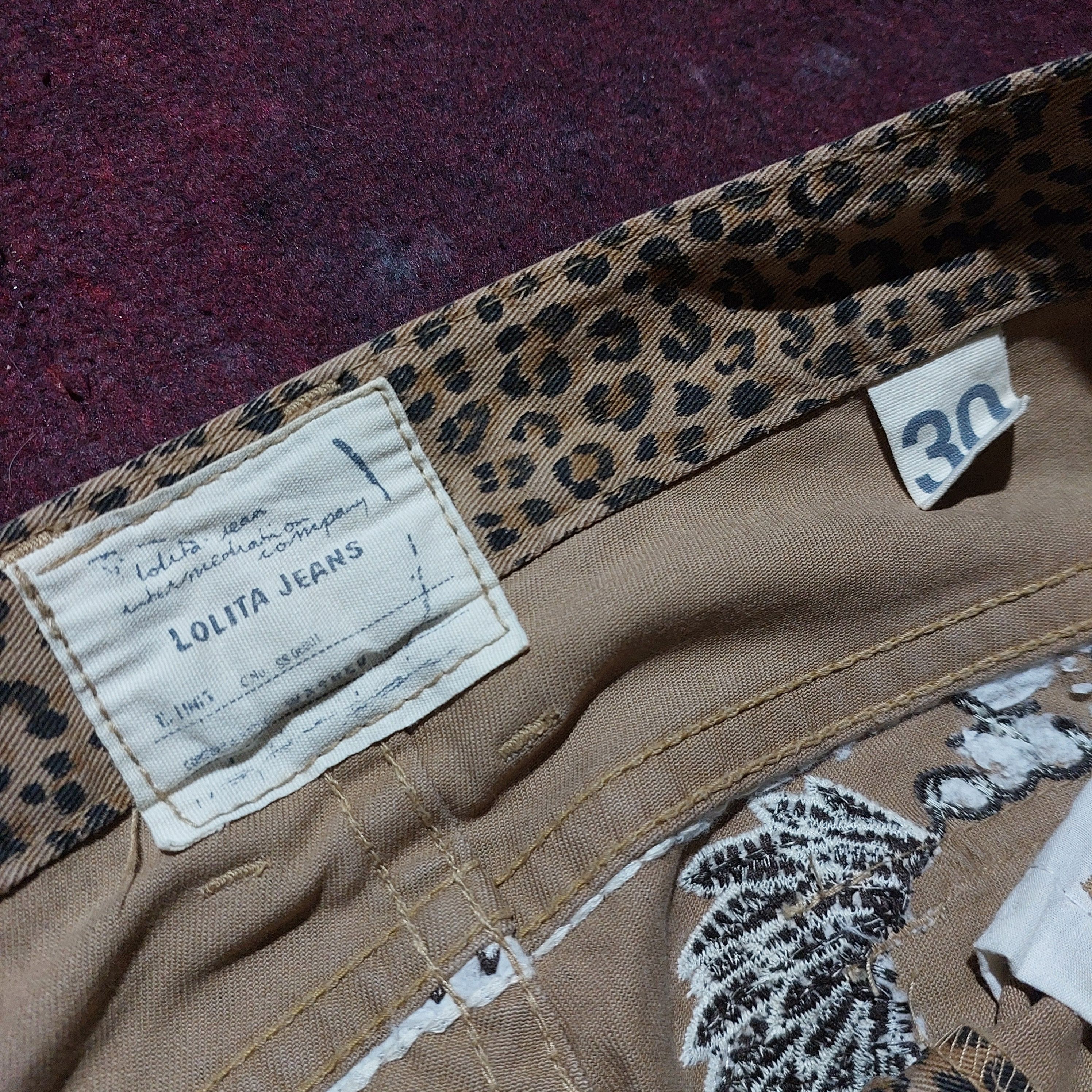 Tornado Mart lolita yoshitomo nara wing embroidery pocket jeans leopard Size US 30 / EU 46 - 9 Thumbnail