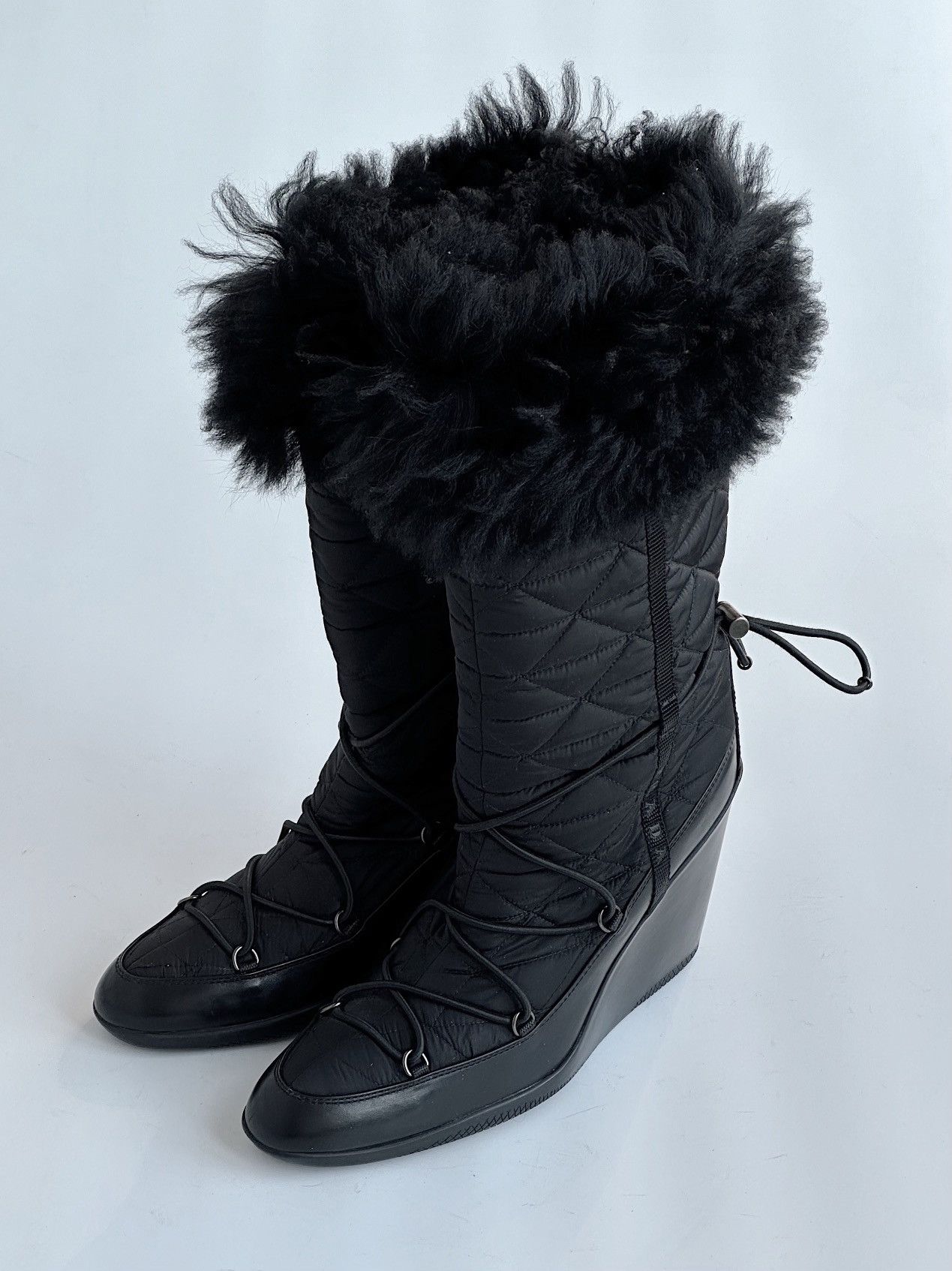 Prada *sz39.5* PRADA 2005 Fur Padded Logo Boots shoes vintage rap Size US 9.5 / IT 39.5 - 9 Thumbnail