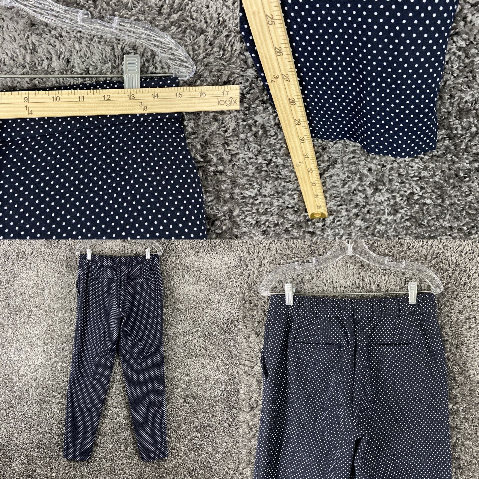 Ann Taylor Ann Taylor Pants Women's 4 Tall Blue Polka Dot Dress Pants Womens Size 27" / US 4 / IT 40 - 8 Thumbnail